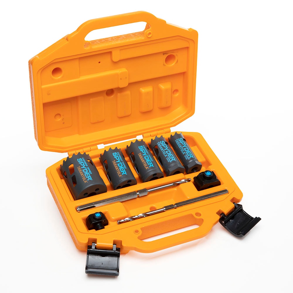Juego de sierra perforadora ajustable con punta de carburo Spyder Tarántula con arbor incluido (9 piezas) en estuche resistente 600925