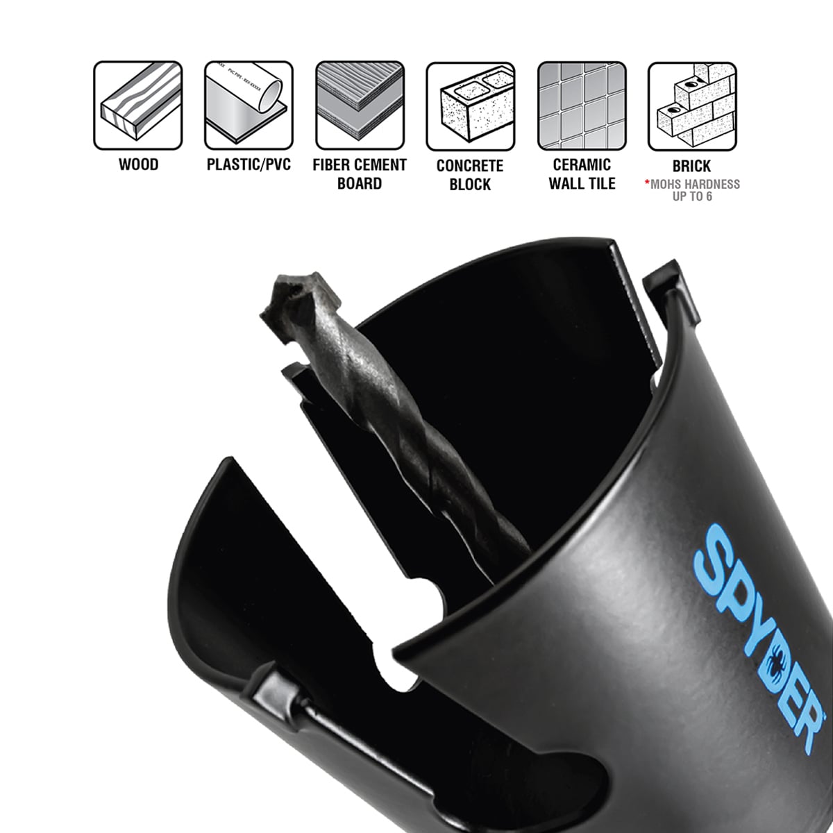 Sierra de corona Carbide de 2-5/8 pulgadas sin árbol Spyder 600030CF