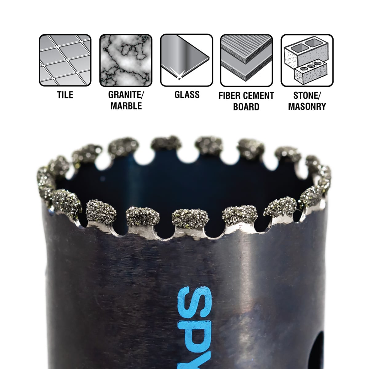 Broca de diamante sin arbor para sierra de agujero de 2-1/2 pulgadas Spyder Diamond Edge 600861