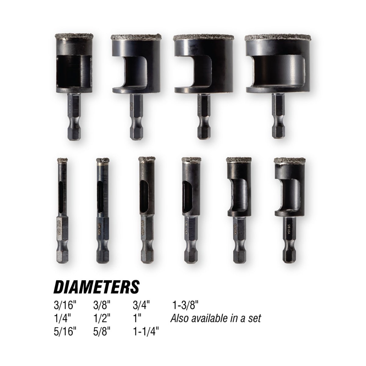 Broca de agujero de diamante arborizado de 1/4 pulgadas Spyder Diamond Edge 600847