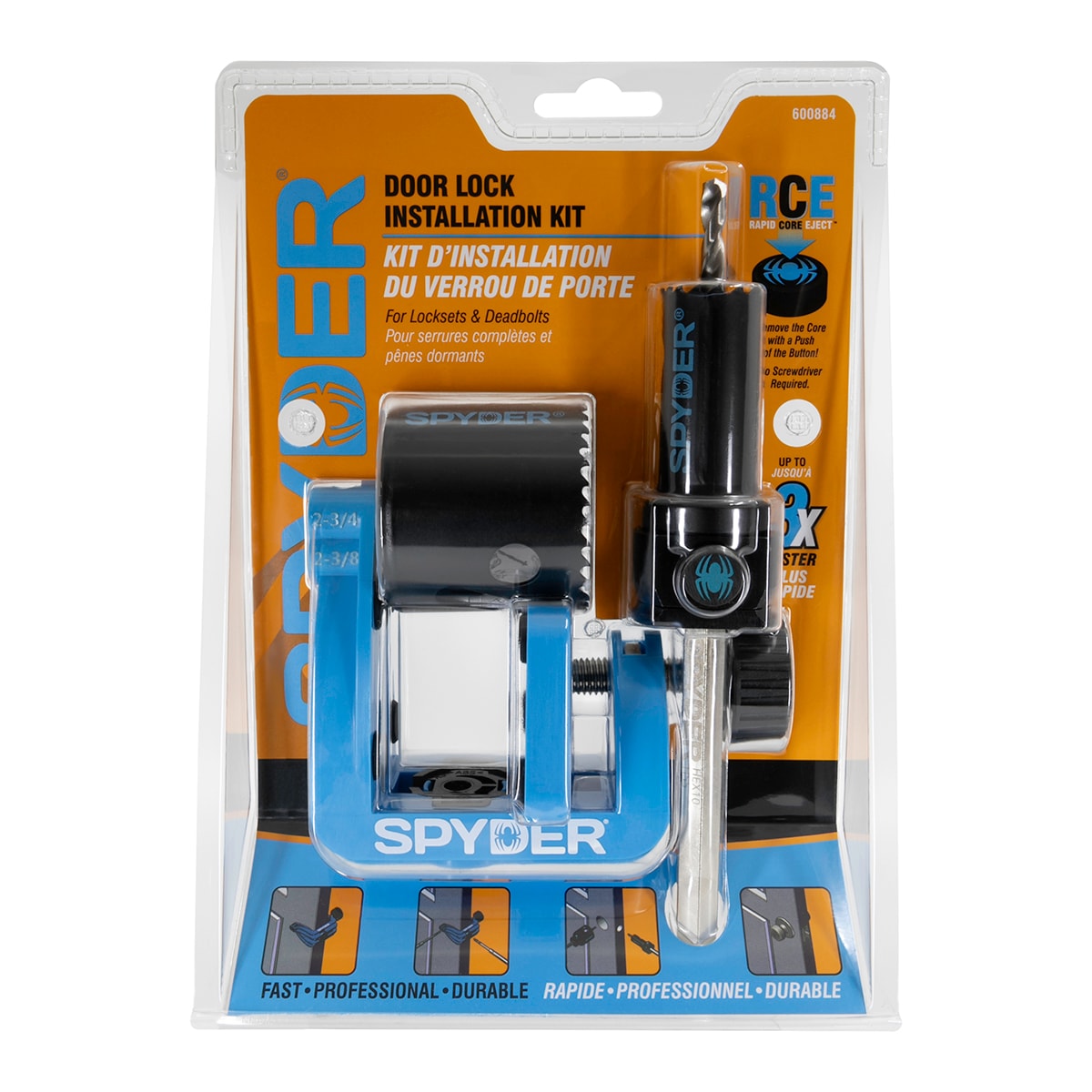Set de Kit de candado de puerta ajustable Spyder Bi-metal arbored (5 piezas) 600884