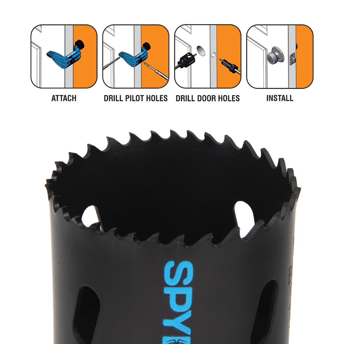 Set de Kit de candado de puerta ajustable Spyder Bi-metal arbored (5 piezas) 600884