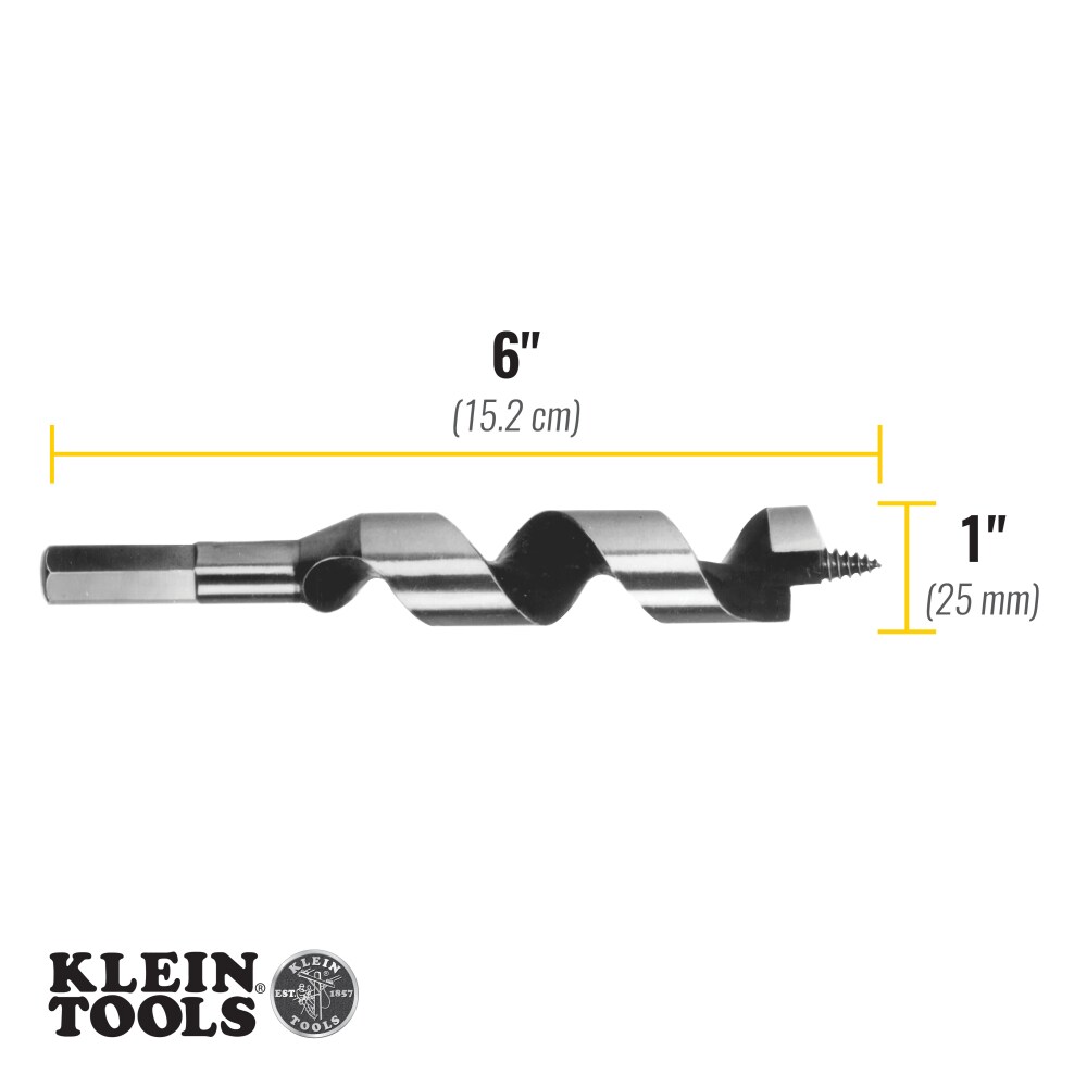Broca helicoidal de barco de acero Klein Tools, punta de tornillo, 1 x 4 pulgadas 53406