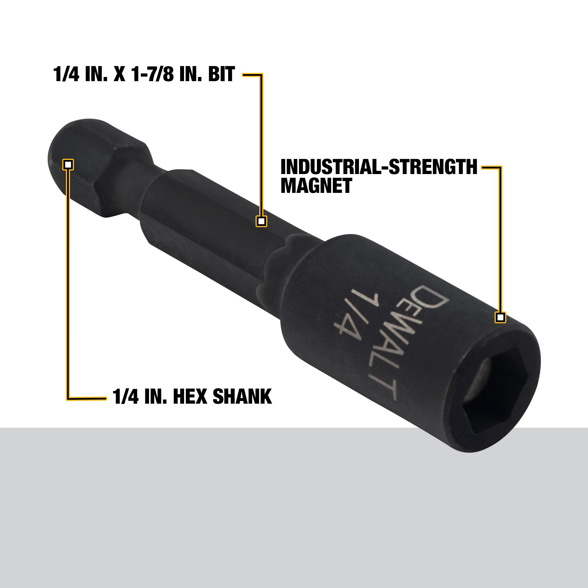 Punta para Atornillador de Impacto DEWALT FlexTorq de 1/4 pulgadas x 2 pulgadas Individual DW2218IR