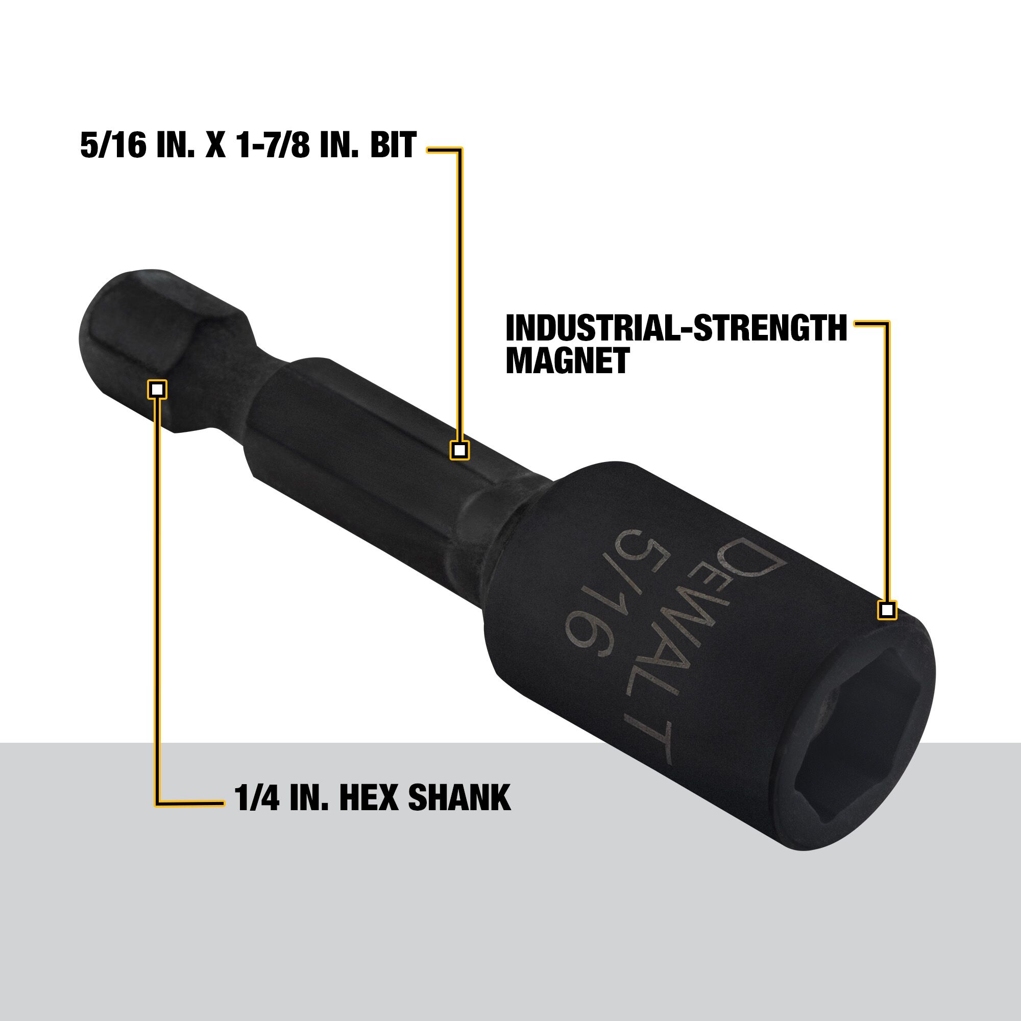 Broca impactadora individual de 5/16 pulgadas x 2 pulgadas DEWALT FlexTorq DW2219IR