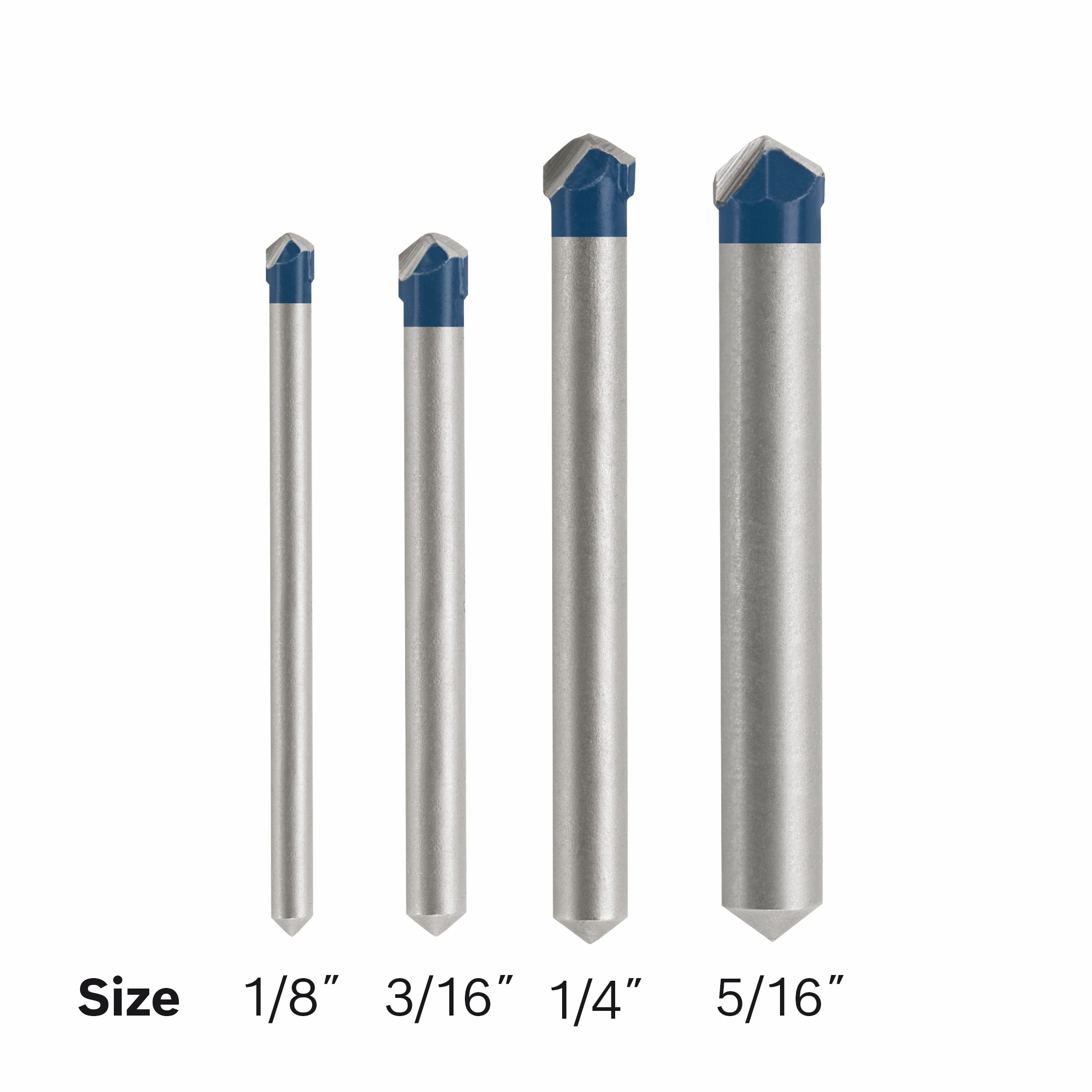 Set de 4 brocas de alta velocidad de acero para mampostería para taladro rotativo, para azulejos de piedra natural de Bosch NS2000