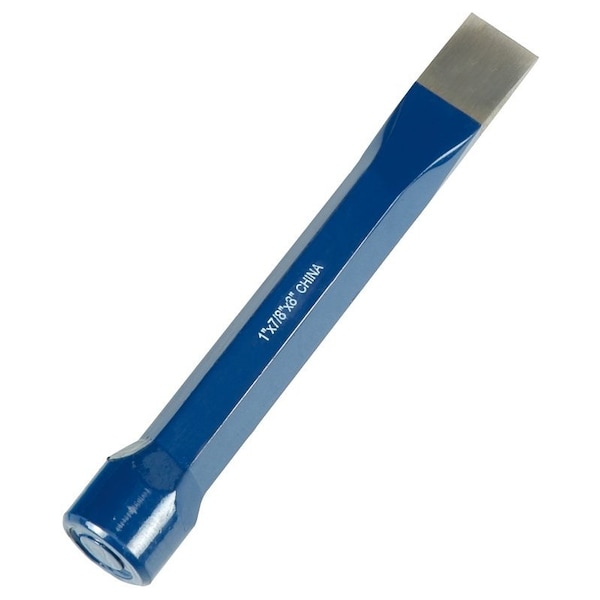 Vulcan Cold Chisel, 1 in Tip, 8 in OAL, Chrome Alloy Steel Blade, Hex Shank Handle - JL-CSL008