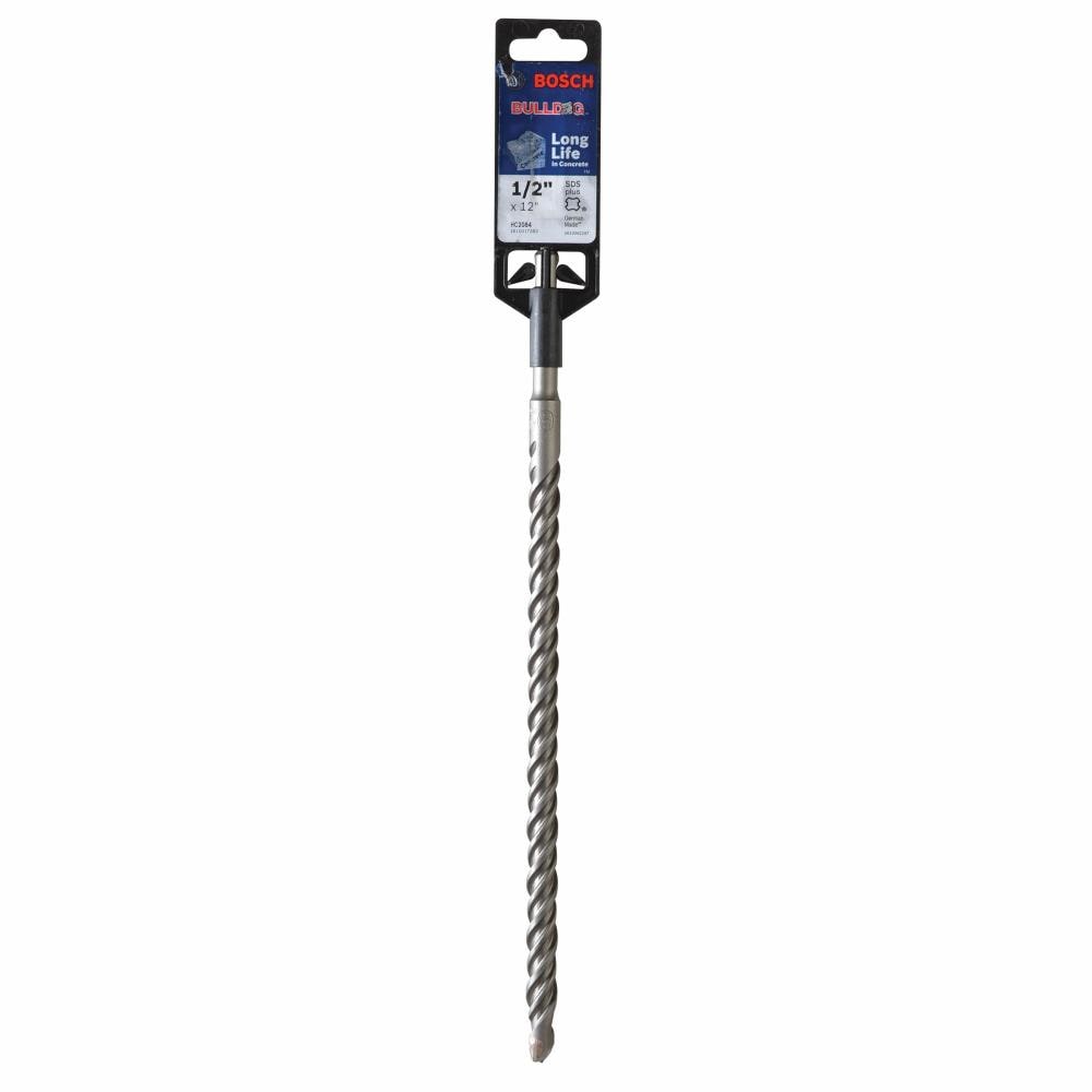 Broca de albañilería de acero aleado Bosch Bulldog de 1/2 pulg x 12 pulg para taladro Sds-plus HC2084