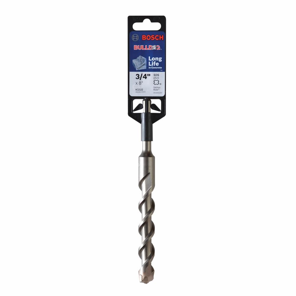 Broca para mampostería de acero aleado Bosch Bulldog 3/4 pulgadas x 8 pulgadas para taladro SDS-plus HC2122