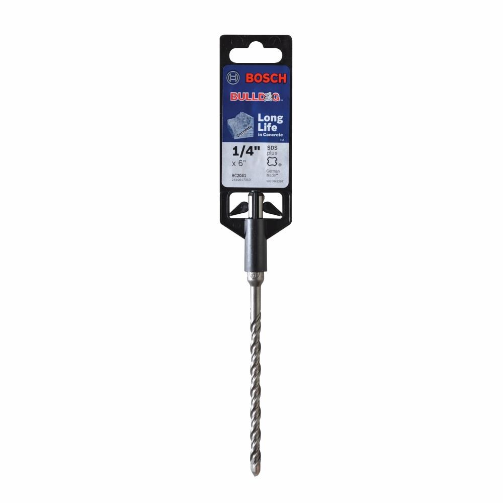 Broca de albañilería de acero aleado de 1/4 de pulgada x 6 pulgadas para taladro SDS-plus Bulldog de Bosch HC2041