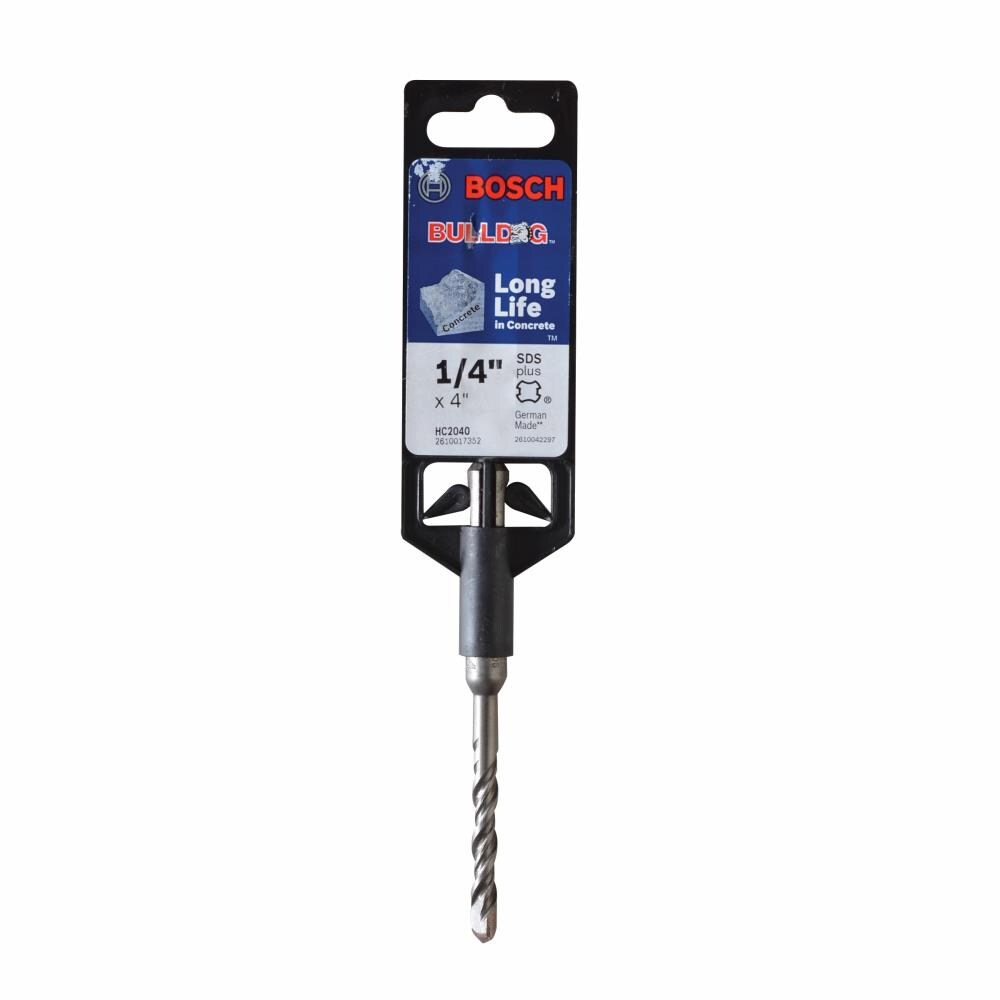 Broca de albañilería de acero de aleación de 1/4 pulgadas x 4 pulgadas para taladro SDS-plus Bosch Bulldog HC2040