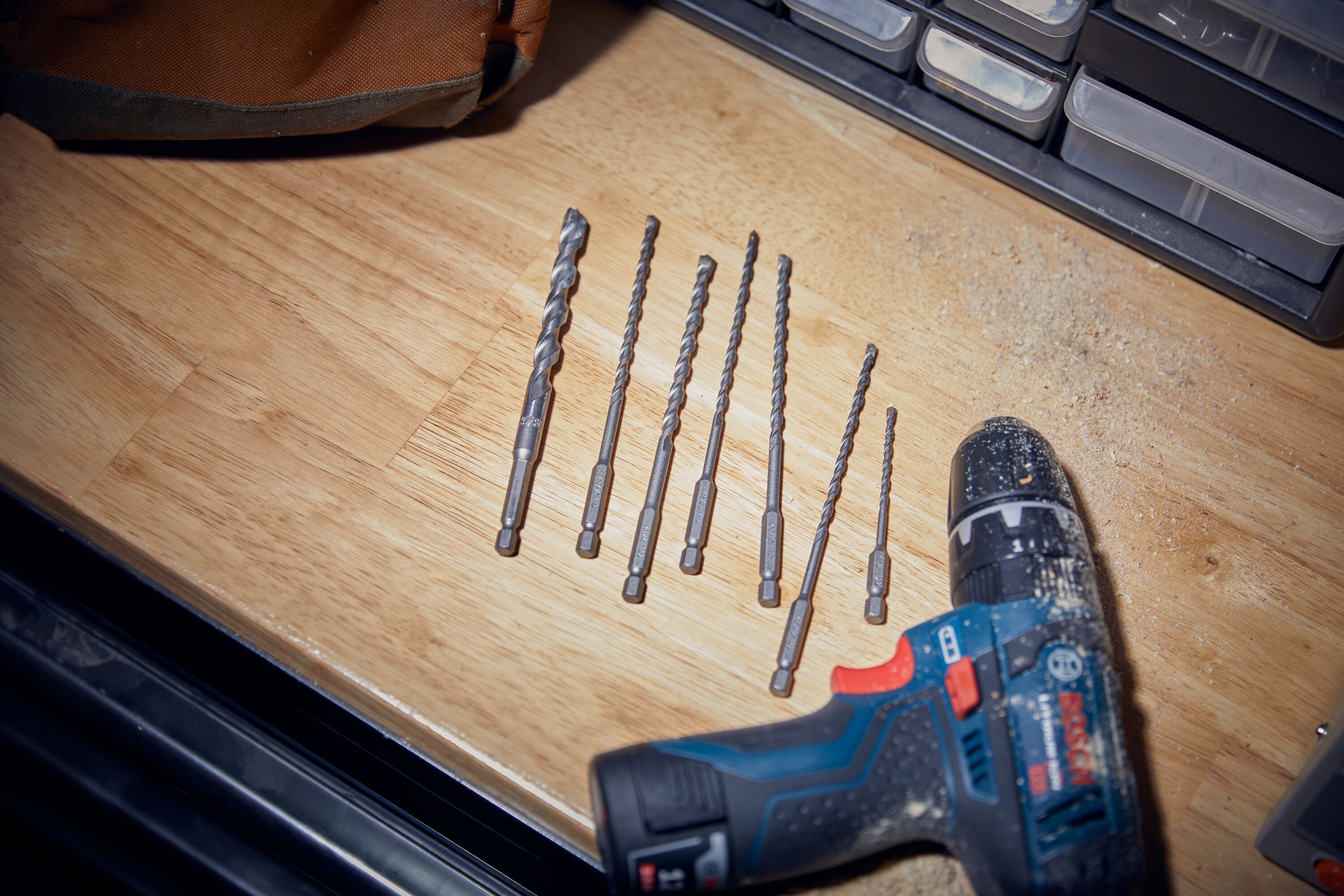 Set de 7 brocas para taladro percutor de acero de alta velocidad Bosch Impact Tough LBHXS7U.