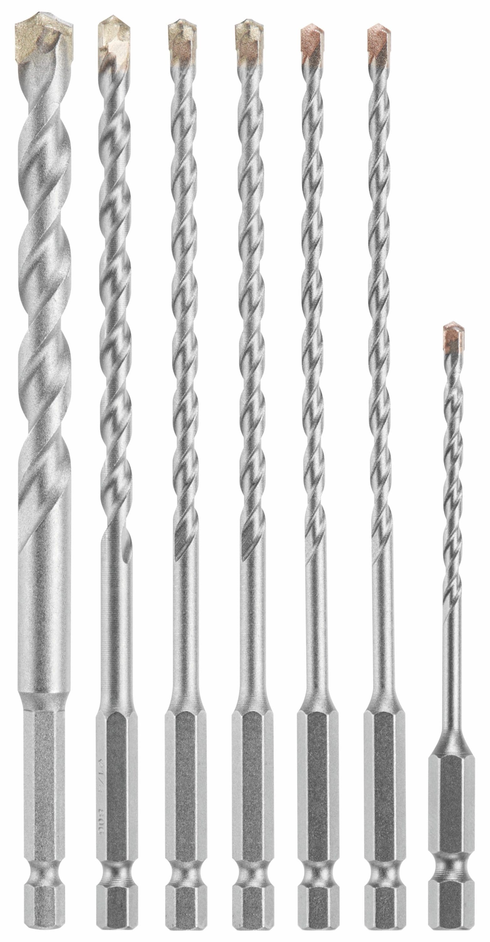 Set de 7 brocas para taladro percutor de acero de alta velocidad Bosch Impact Tough LBHXS7U.