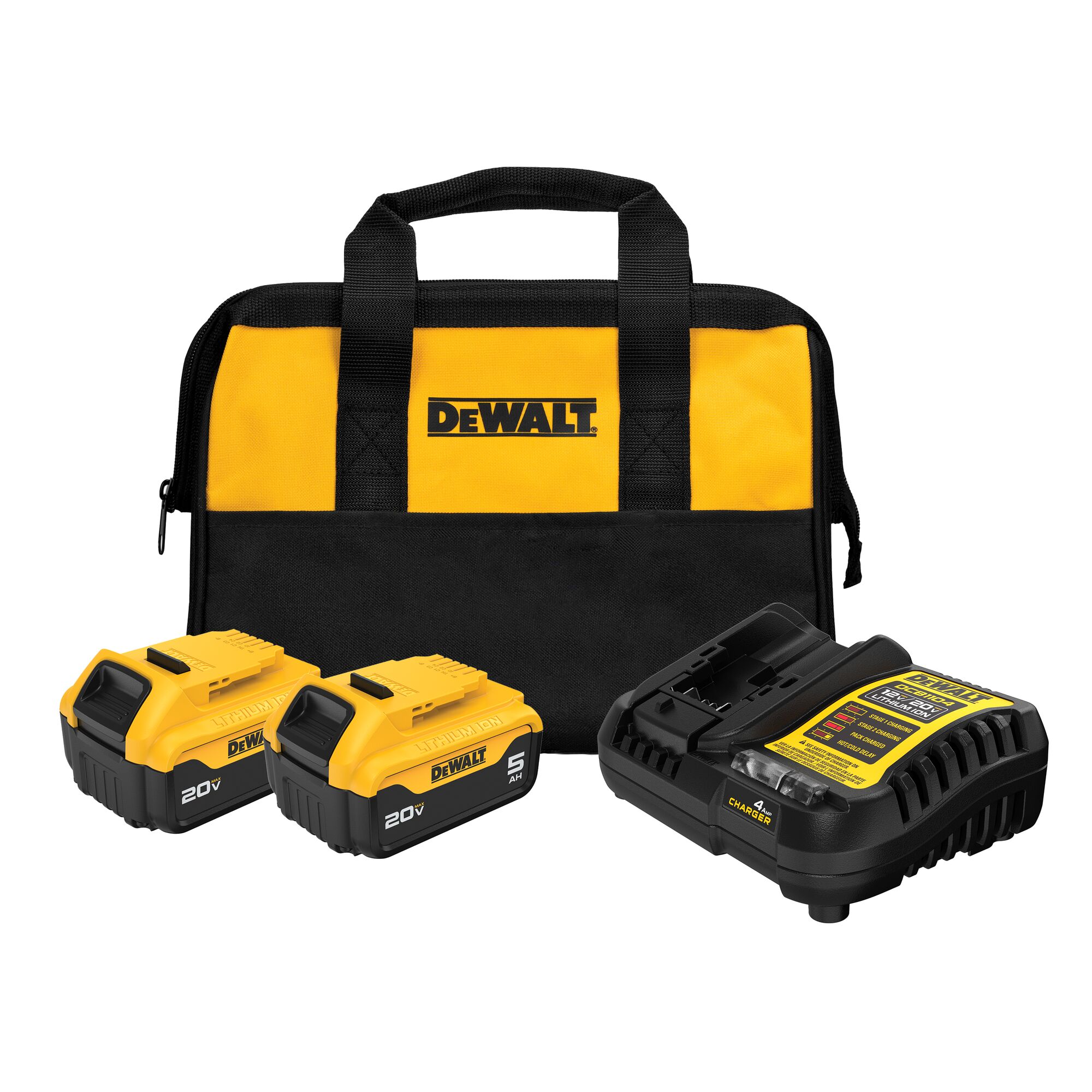 Paquete de 2 baterías de 20 V de iones de litio DEWALT con cargador (5 Ah) DCB205-2CK