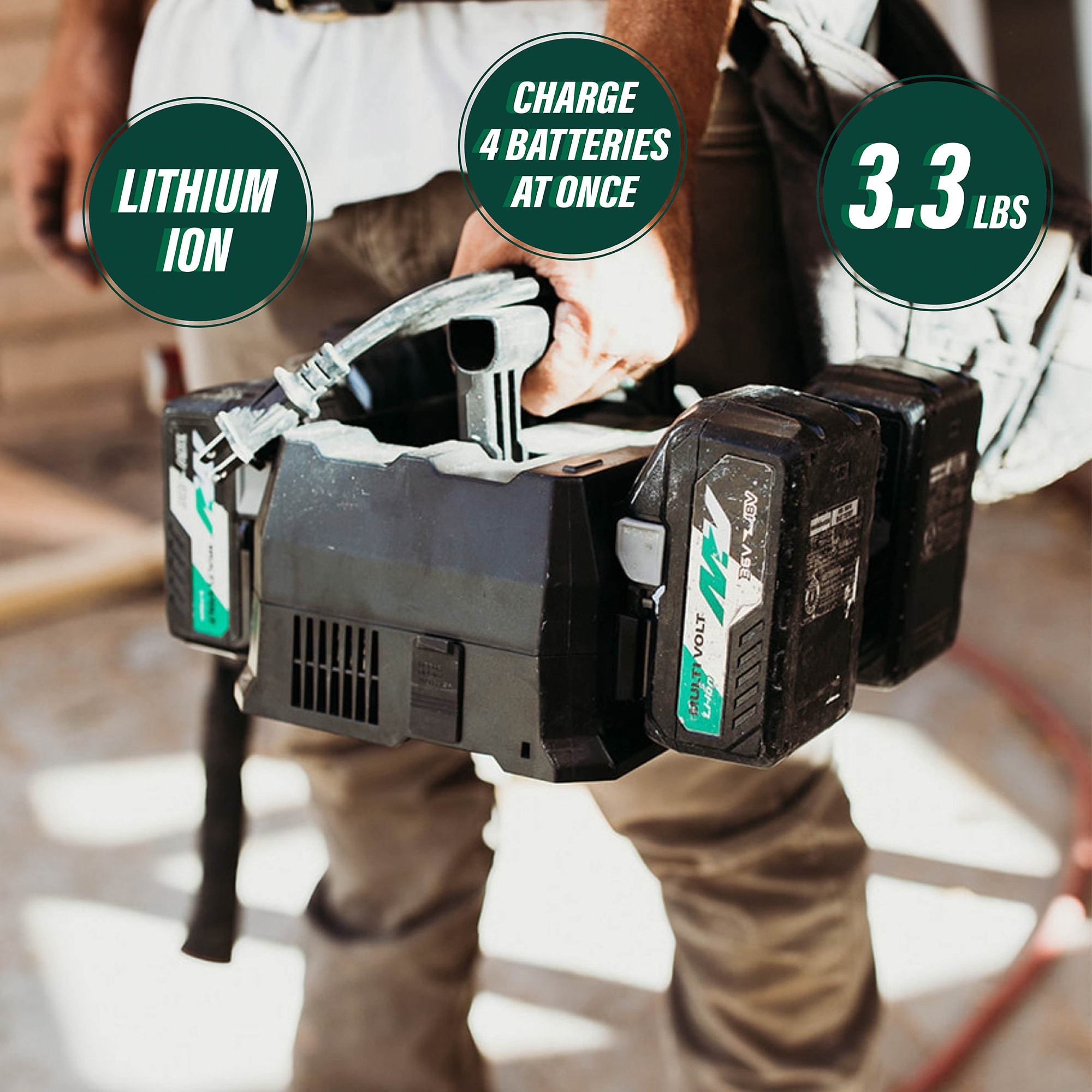Cargador de batería de iones de litio MultiVolt de 36 V Metabo HPT UC18YTSLM