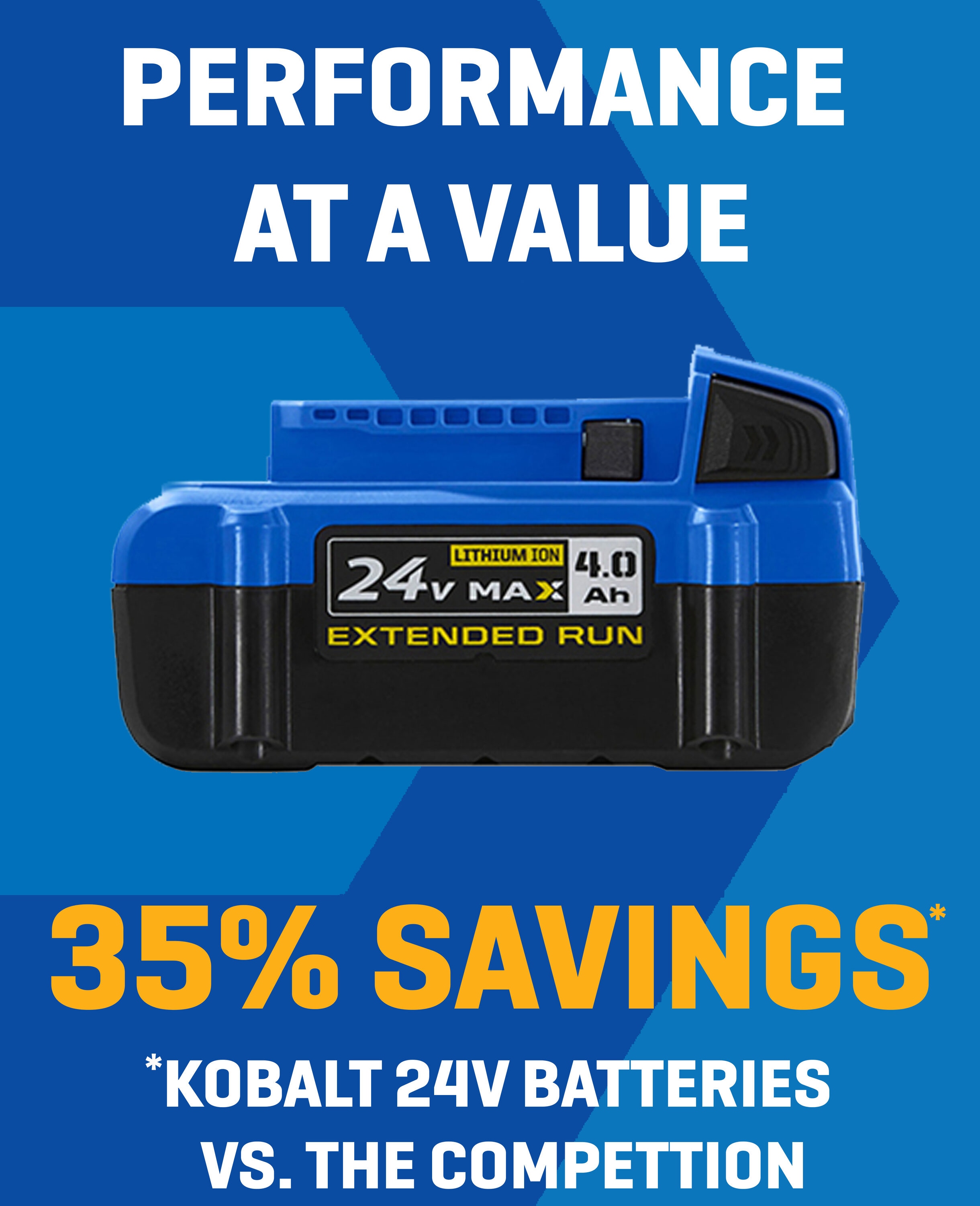 Batería de litio de 24V (4 Ah) con máxima potencia de salida - Kobalt KXB 424-03