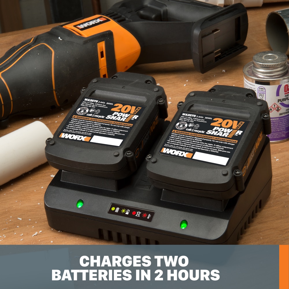 Cargador de batería de iones de litio WORX Power Share de 20V WA3770