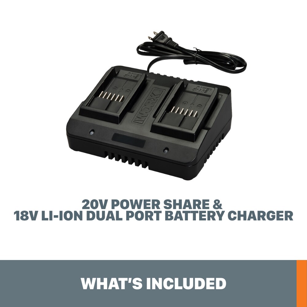 Cargador de batería de iones de litio WORX Power Share de 20V WA3770