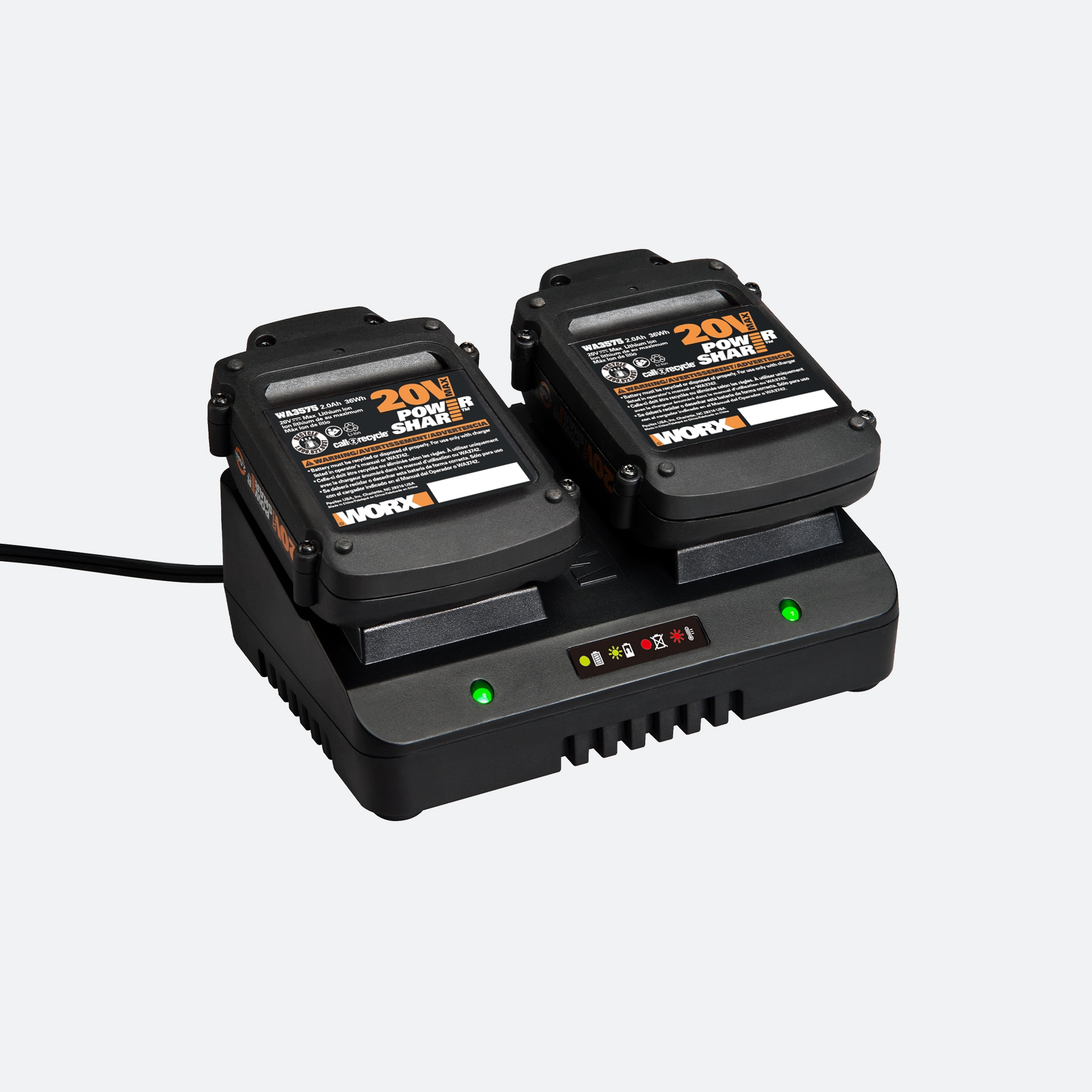 Cargador de batería de iones de litio WORX Power Share de 20V WA3770