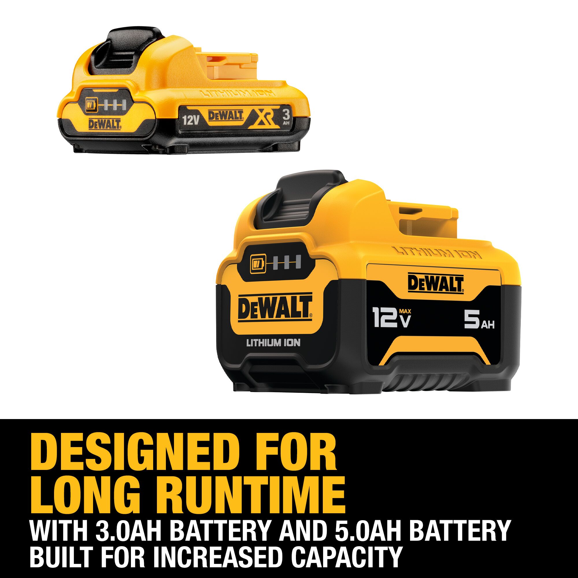 Batería de iones de litio DEWALT de 12 V en paquete doble con cargador (3 Ah y 5 Ah) DCB135C