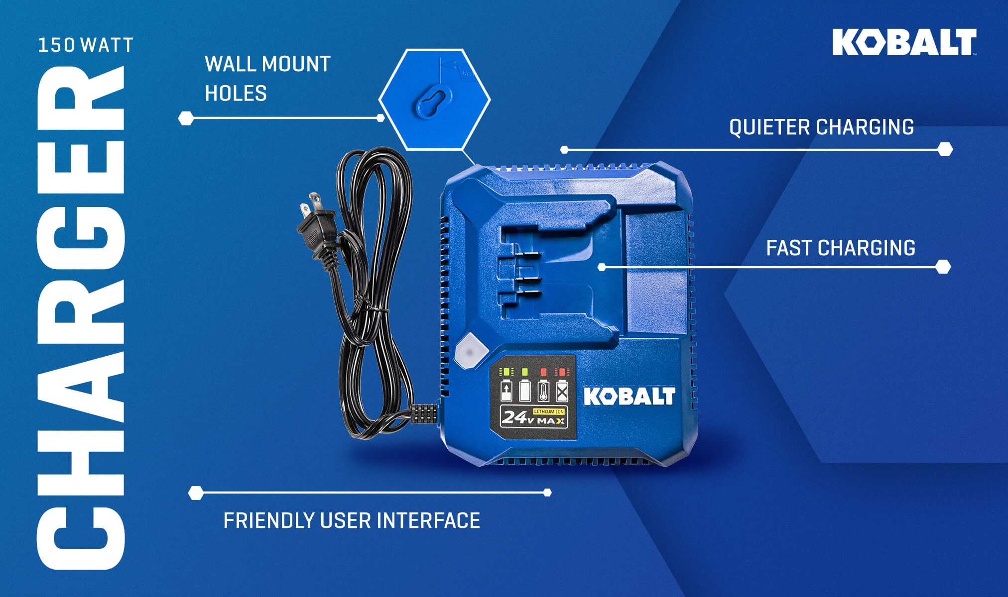 Cargador de batería de 24 V de iones de litio Kobalt KCH 2411-03