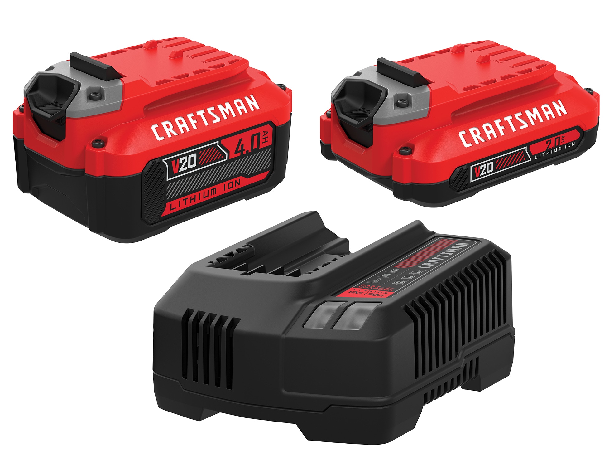 Batería de Ion de Litio 20-V 2-Pack y Cargador CRAFTSMAN V20 (4 Ah y 2 Ah)