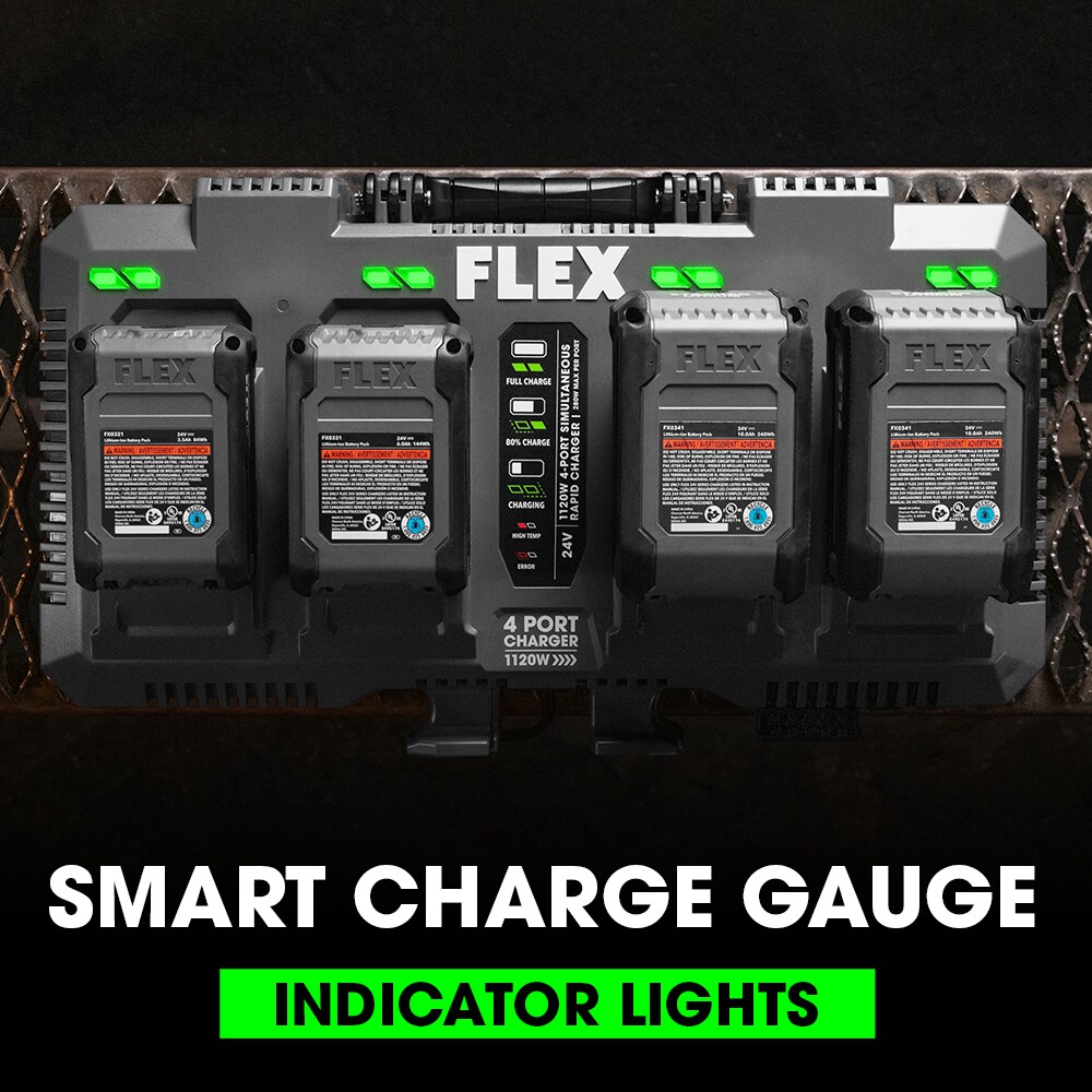 Cargador de batería de iones de litio FLEX de 4 puertos y 24 V (1 Ah) FX0451-Z