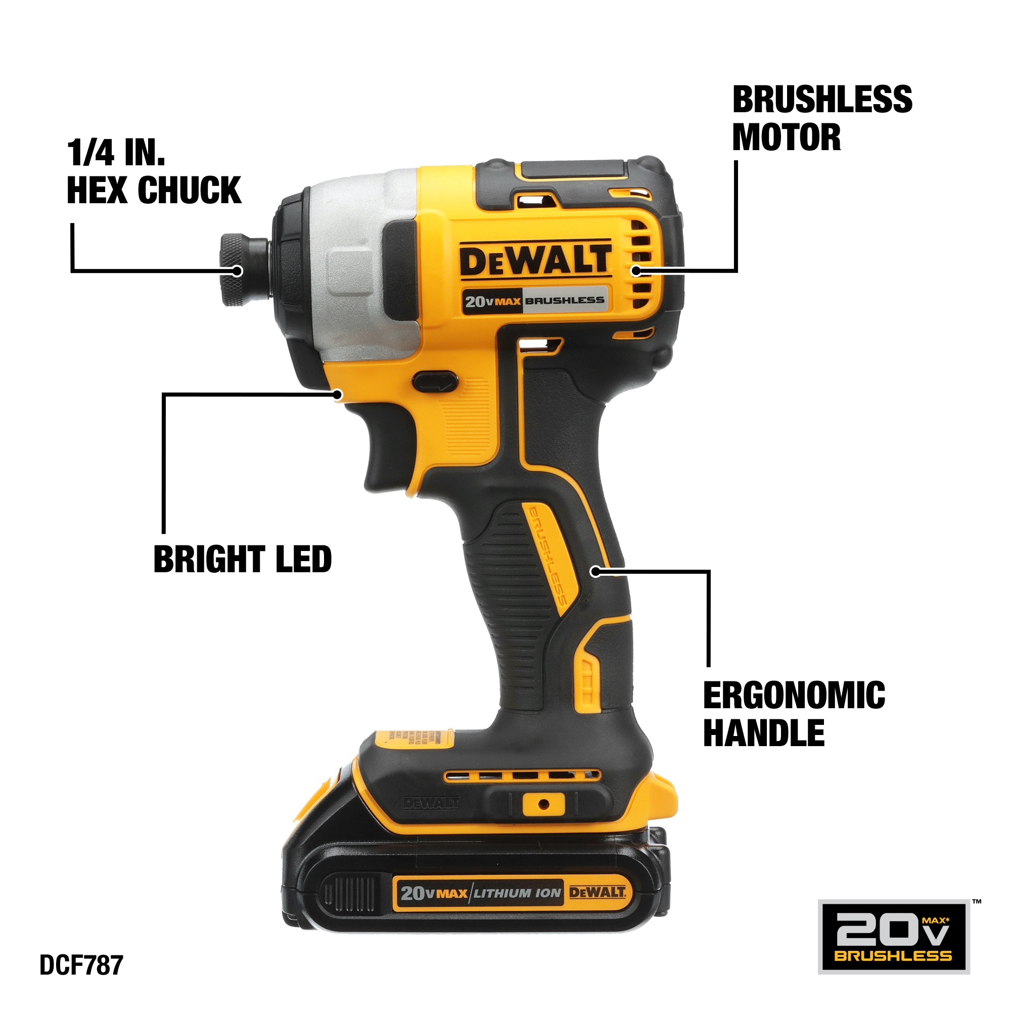 Kit combinado de 2 herramientas eléctricas sin escobillas DEWALT de 20 voltios con estuche suave (incluye 2 baterías y cargador) DCK277C2