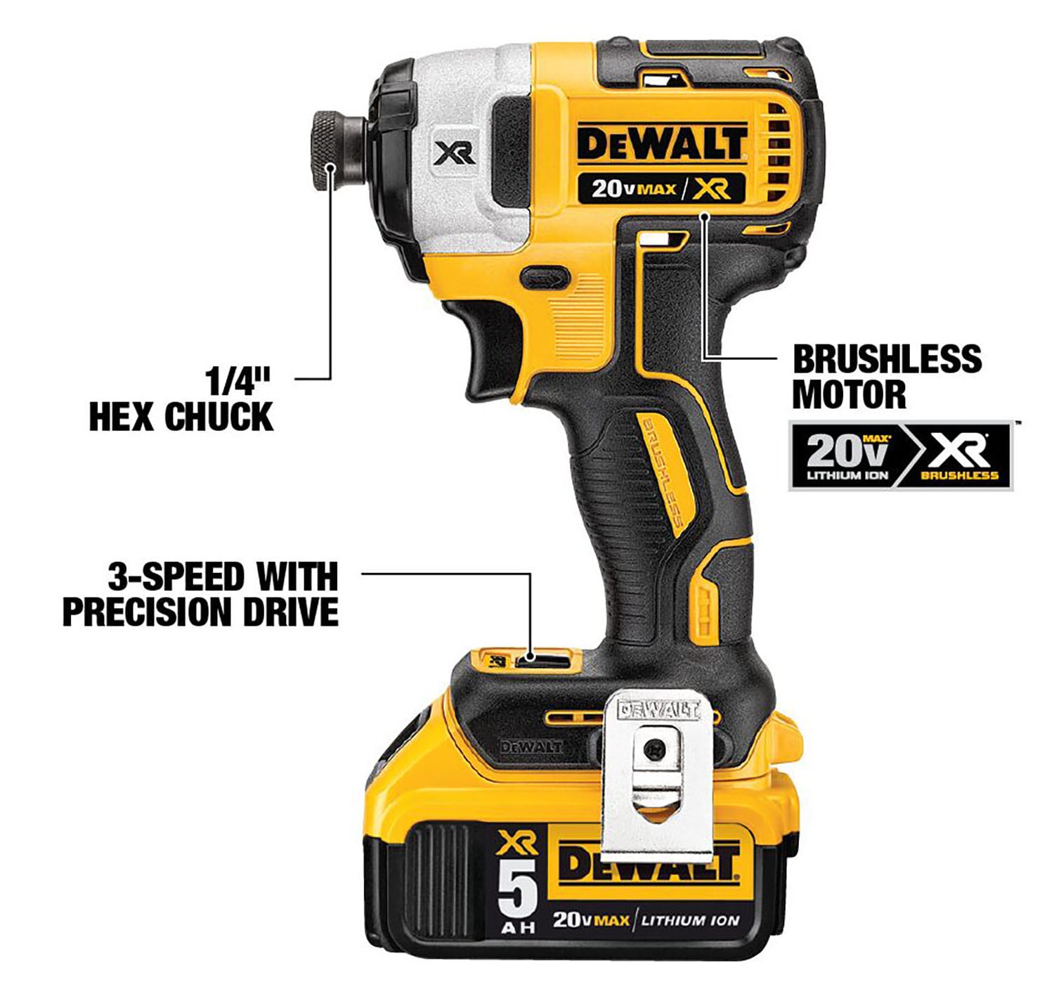 Kit Combo de Herramientas DEWALT XR con 6 Herramientas sin Escobillas de 20 Voltios Max, Estuche Blando (Incluye 2 Baterías y Cargador) DCK695P2