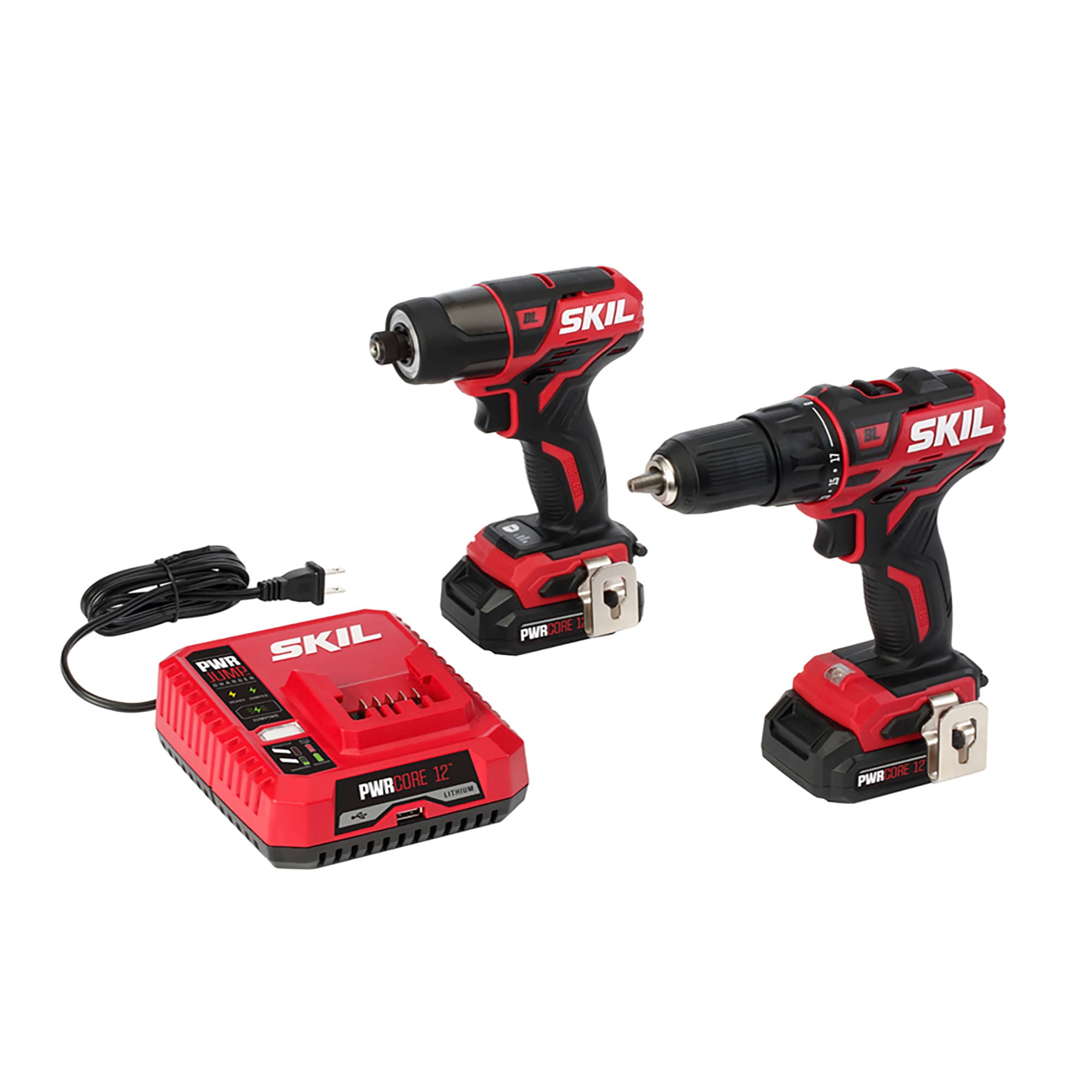 Kit de Combo de Herramientas Eléctricas Sin Escobillas SKIL de 12 voltios con 2 herramientas (Incluye 2 baterías y cargador) CB736701