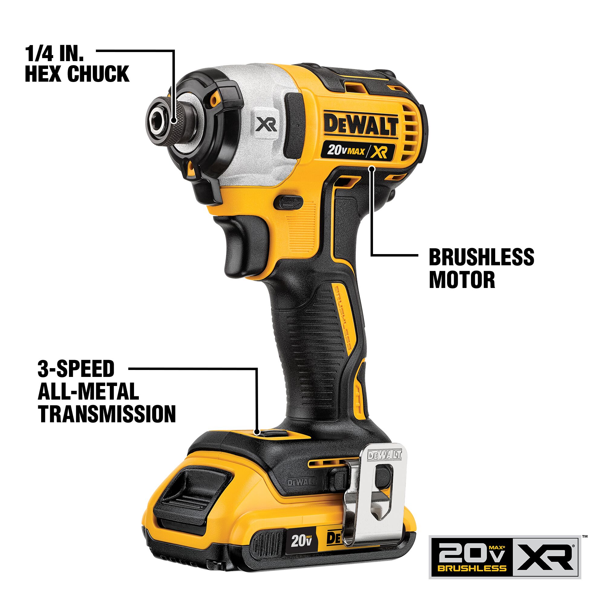 Kit de combo DEWALT XR POWER DETECT de 2 herramientas inalámbricas sin escobillas de 20 voltios con estuche suave (incluye 2 baterías y cargador) DCK299D1W1.
