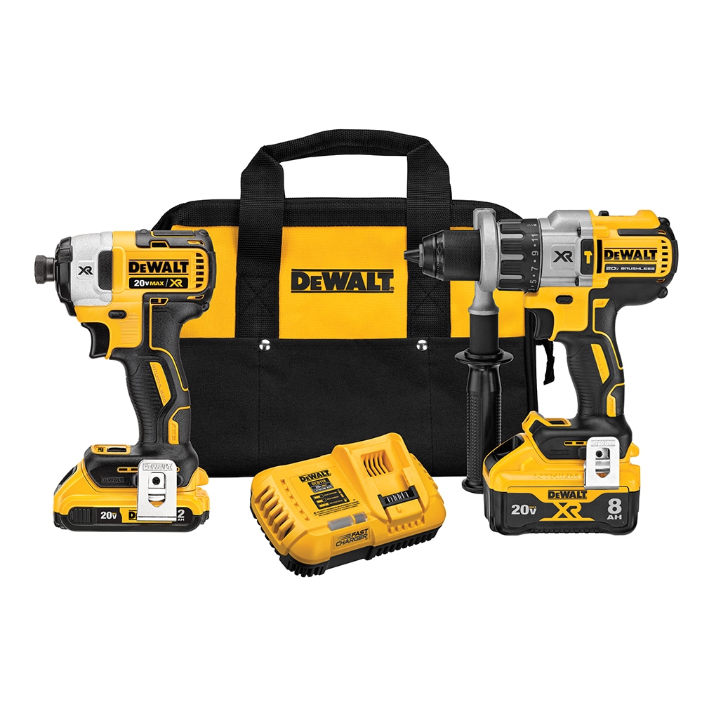 Kit de combo DEWALT XR POWER DETECT de 2 herramientas inalámbricas sin escobillas de 20 voltios con estuche suave (incluye 2 baterías y cargador) DCK299D1W1.