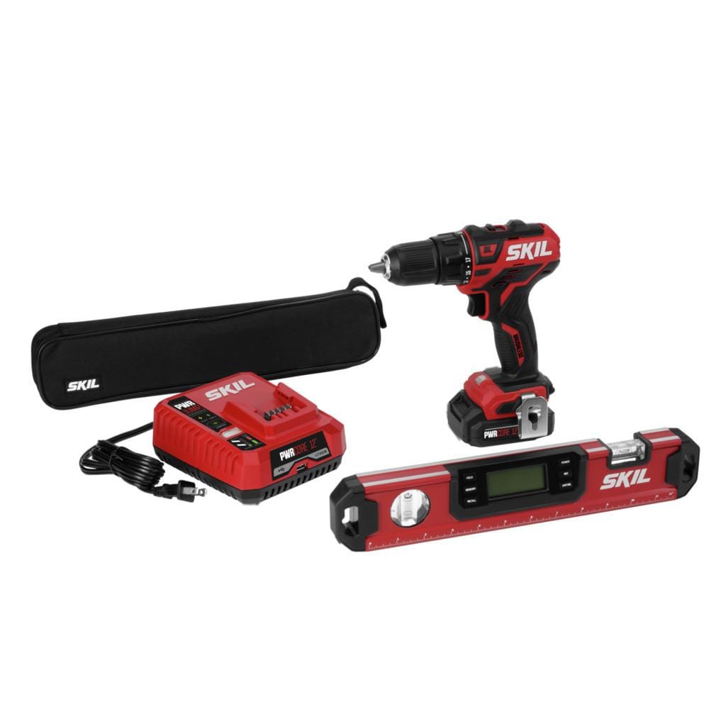 Kit de herramientas eléctricas sin escobillas SKIL PWR CORE de 12 voltios con 2 herramientas (incluye 1 batería y cargador)