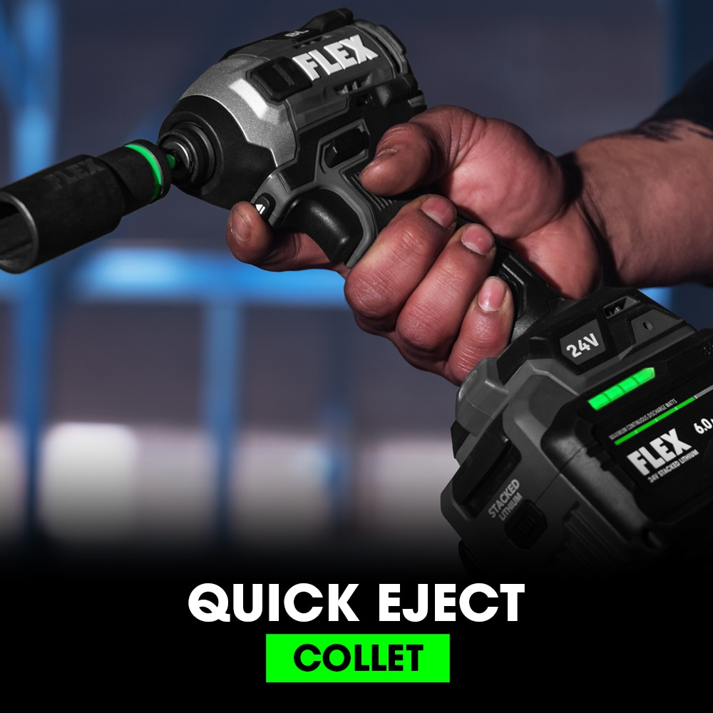 Kit de Combo de Herramientas Eléctricas sin Escobillas de 24 voltios FLEX de 4 Herramientas con Estuche Blando (2 Baterías Incluidas y Cargador Incluido) FXM403-2G