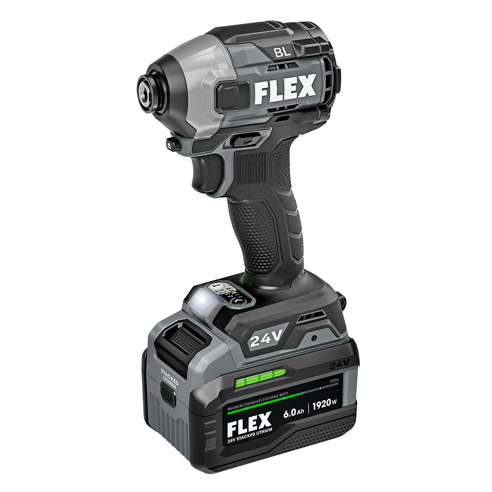 Kit de Combo de Herramientas Eléctricas sin Escobillas de 24 voltios FLEX de 4 Herramientas con Estuche Blando (2 Baterías Incluidas y Cargador Incluido) FXM403-2G