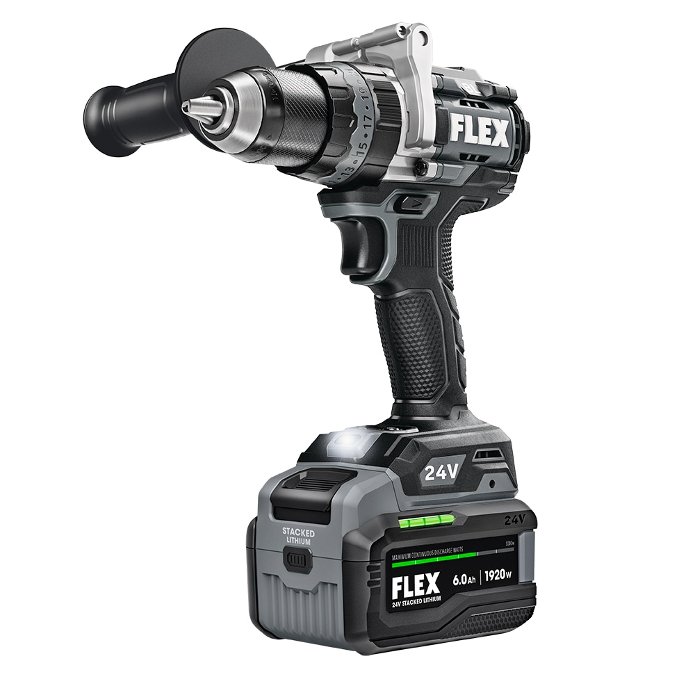 Kit combinado de herramientas eléctricas sin escobillas de 2 herramientas de 24 voltios Flex con estuche suave (incluye 2 baterías y cargador) FXM202-2G
