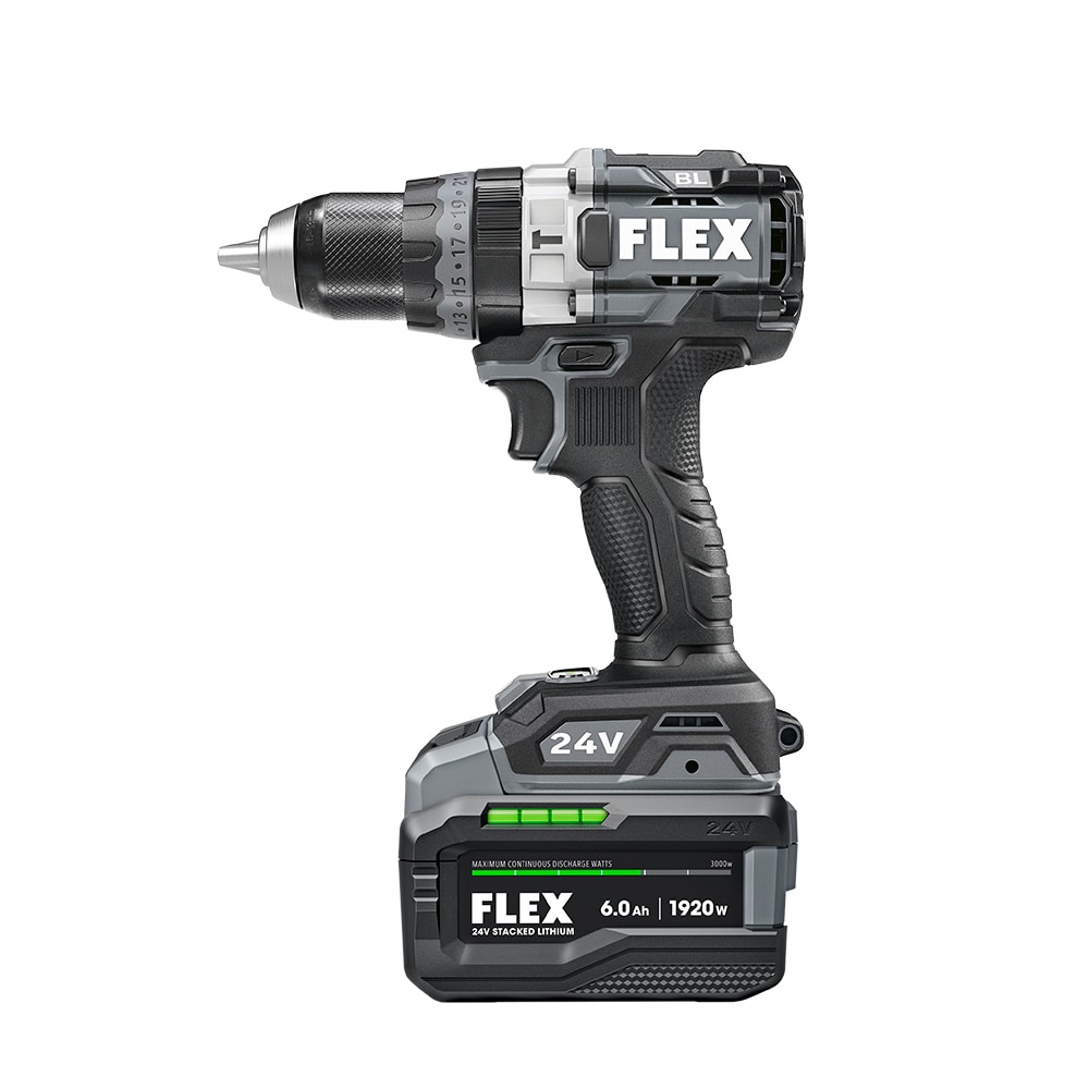Kit combinado de herramientas eléctricas sin escobillas de 2 herramientas de 24 voltios Flex con estuche suave (incluye 2 baterías y cargador) FXM202-2G