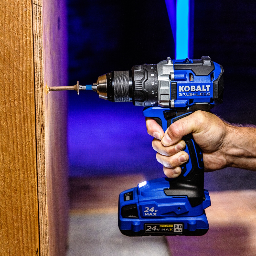 Kit combo de herramientas eléctricas sin escobillas de 24 voltios de Kobalt con estuche suave (incluye 1 batería y cargador)