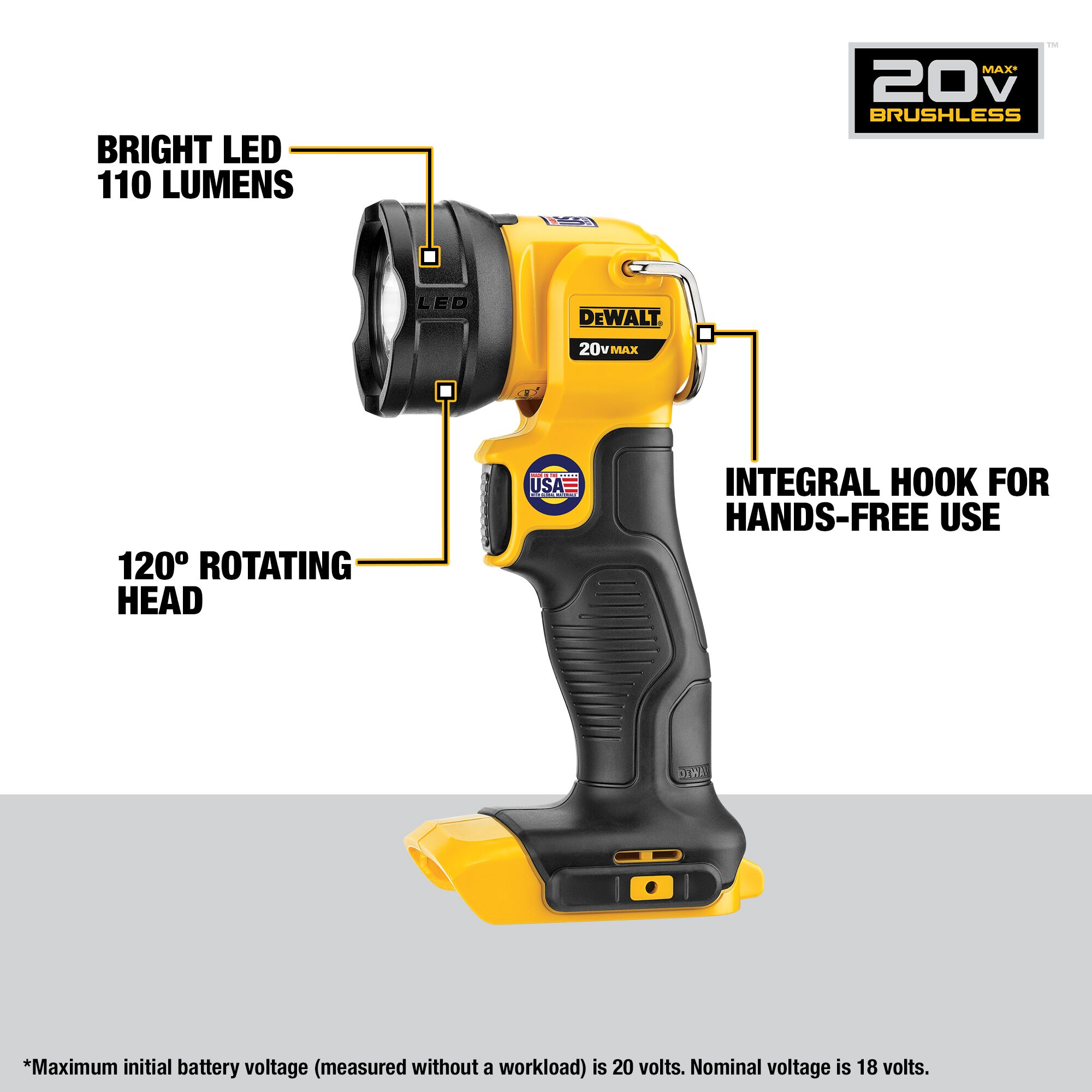 Kit Combo DEWALT 20V MAX XR con 4 herramientas sin escobillas, batería compacta POWERSTACK, batería de 5.0Ah, cargador y bolsa de herramientas.