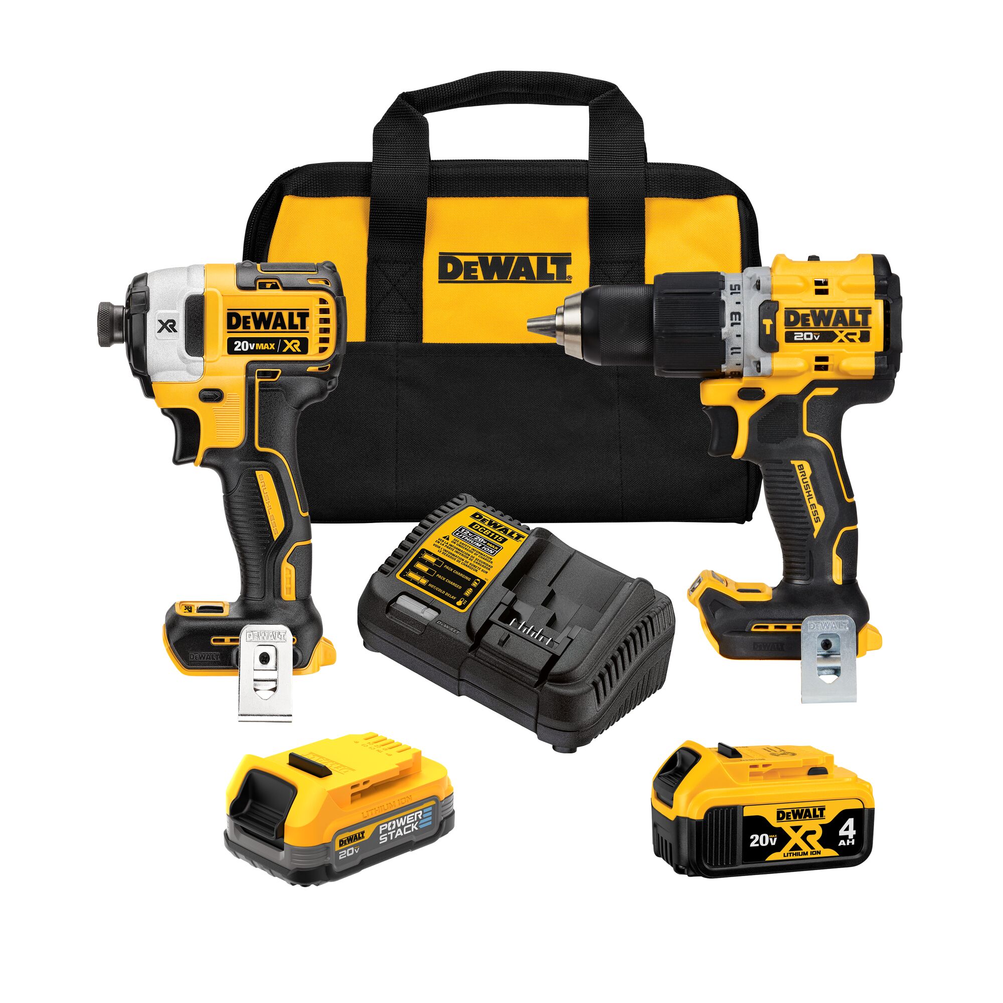Kit de Impacto DEWALT 20V MAX XR HD con 2 Baterías, Cargador y Bolsa de Herramientas DCK249E1M1