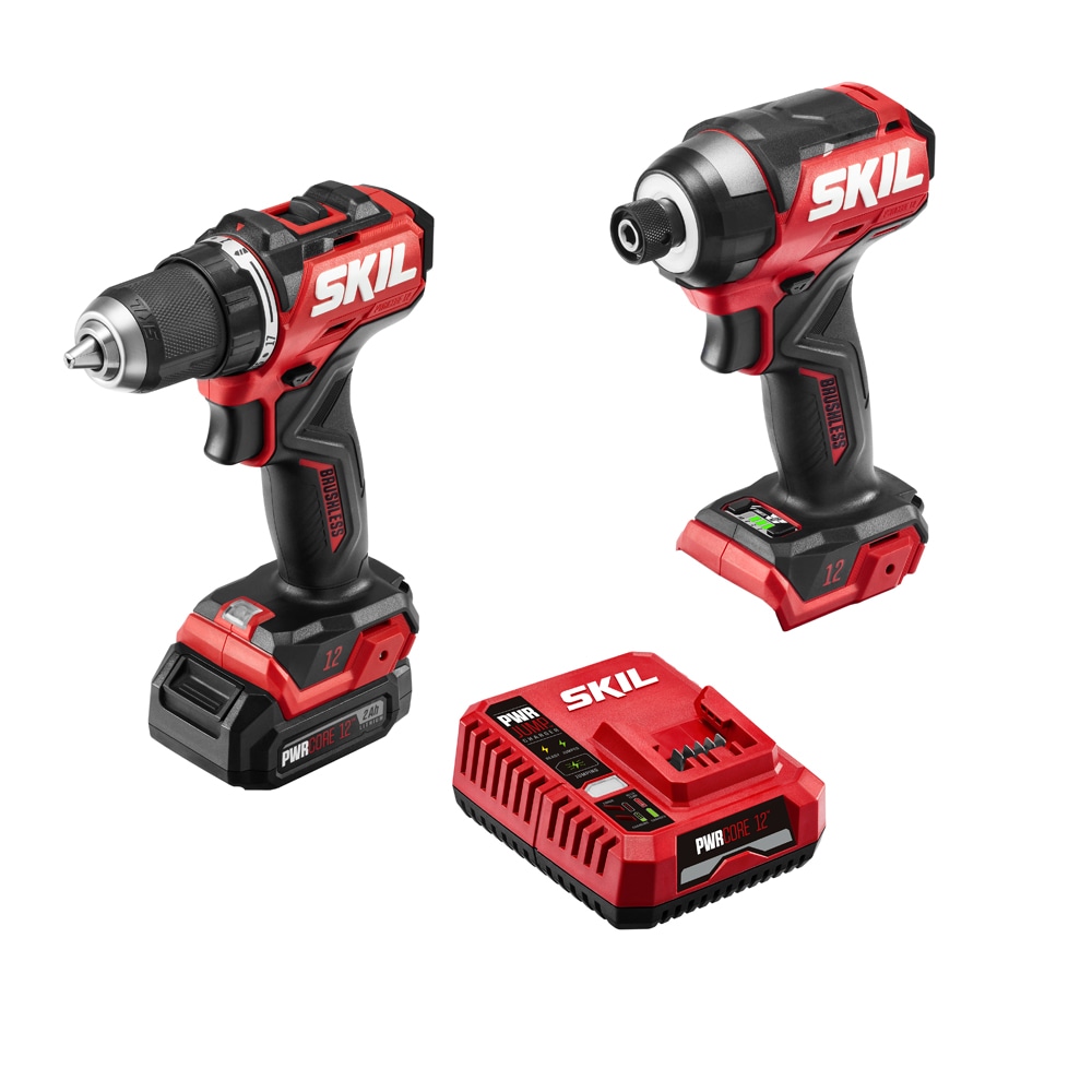 Paquete combo de herramientas eléctricas sin escobillas SKIL de 12 voltios con 2 herramientas (incluye 1 batería y cargador) CB8429A-10