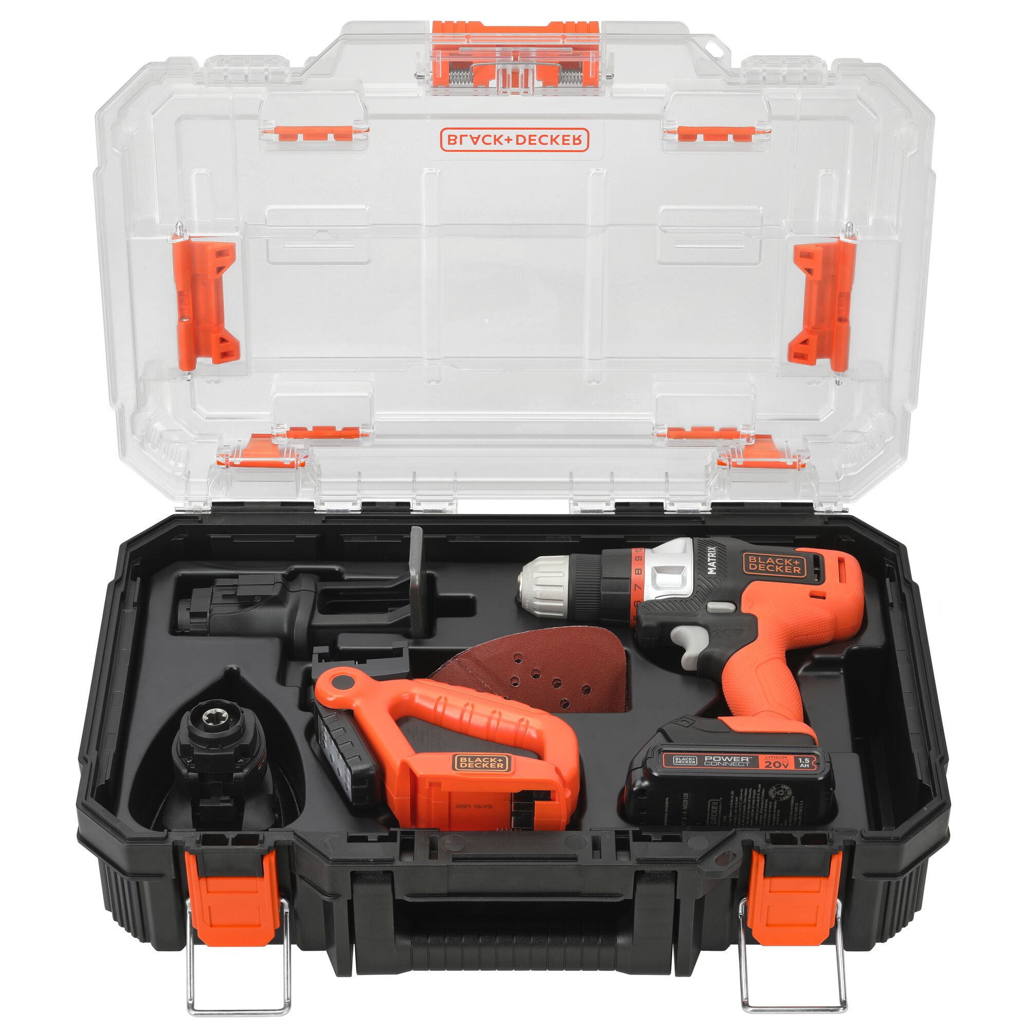 Kit combo de 4 herramientas eléctricas BLACK+DECKER de 20 voltios Max con estuche resistente (1 batería incluida y cargador incluido) BDCDMT1204KITC1