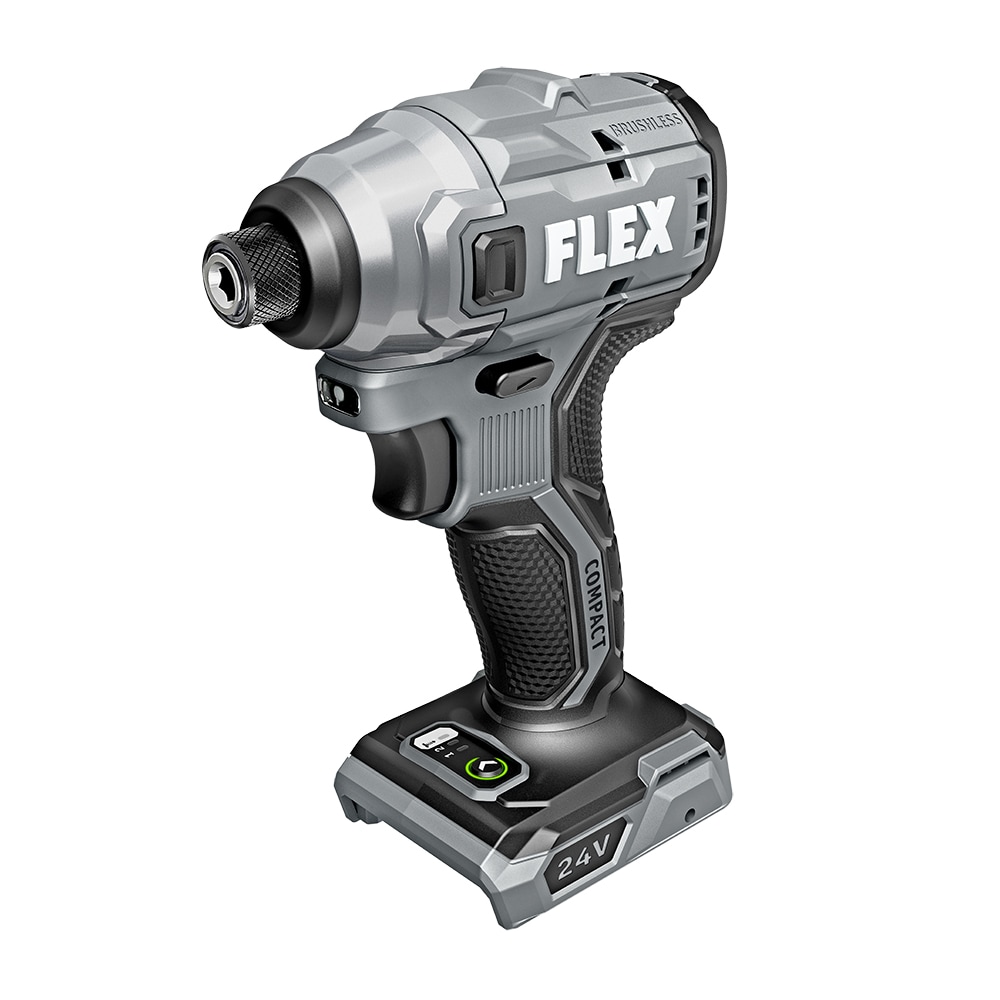 Kit de herramientas eléctricas de 24 voltios y 2 herramientas sin escobillas Flex Compact con estuche blando (2 baterías incluidas y cargador incluido) FXM205-2A