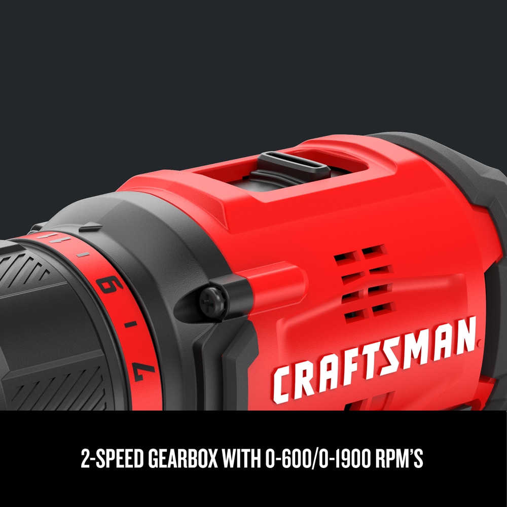 Taladro inalámbrico sin escobillas CRAFTSMAN V20 de 1/2 pulgadas 20 voltios máximo (Incluye bolsa suave) CMCD710C1