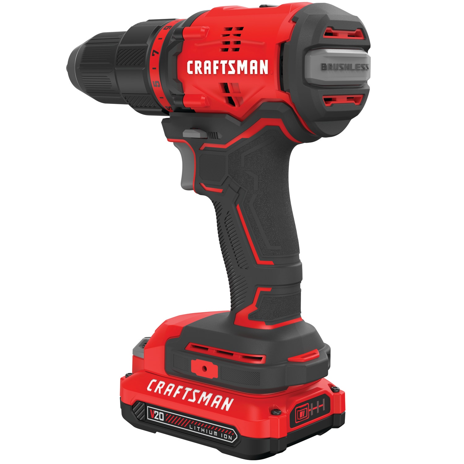 Taladro inalámbrico sin escobillas CRAFTSMAN V20 de 1/2 pulgadas 20 voltios máximo (Incluye bolsa suave) CMCD710C1