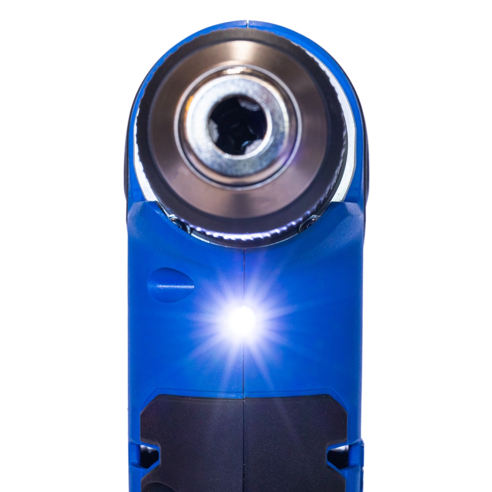 Taladro inalámbrico Kobalt de ángulo recto sin escobillas de 24 voltios y 3/8 pulgadas con llave (KRAD 1224B-03)
