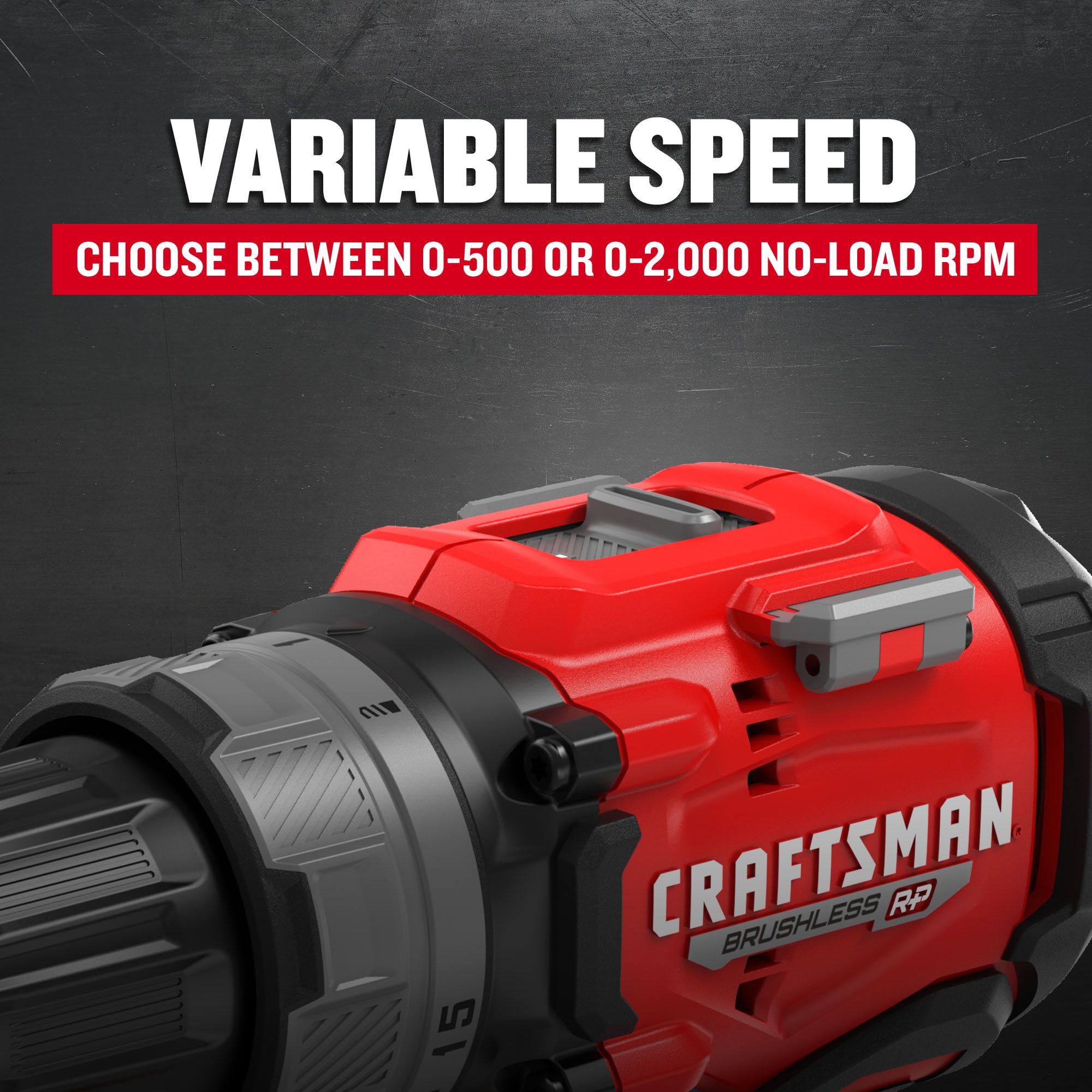 

Taladro inalámbrico sin escobillas Craftsman V20 RP de 20 voltios máx. de 1/2 pulgadas sin llave (incluye 2 baterías y bolsa suave) CMCD725D2