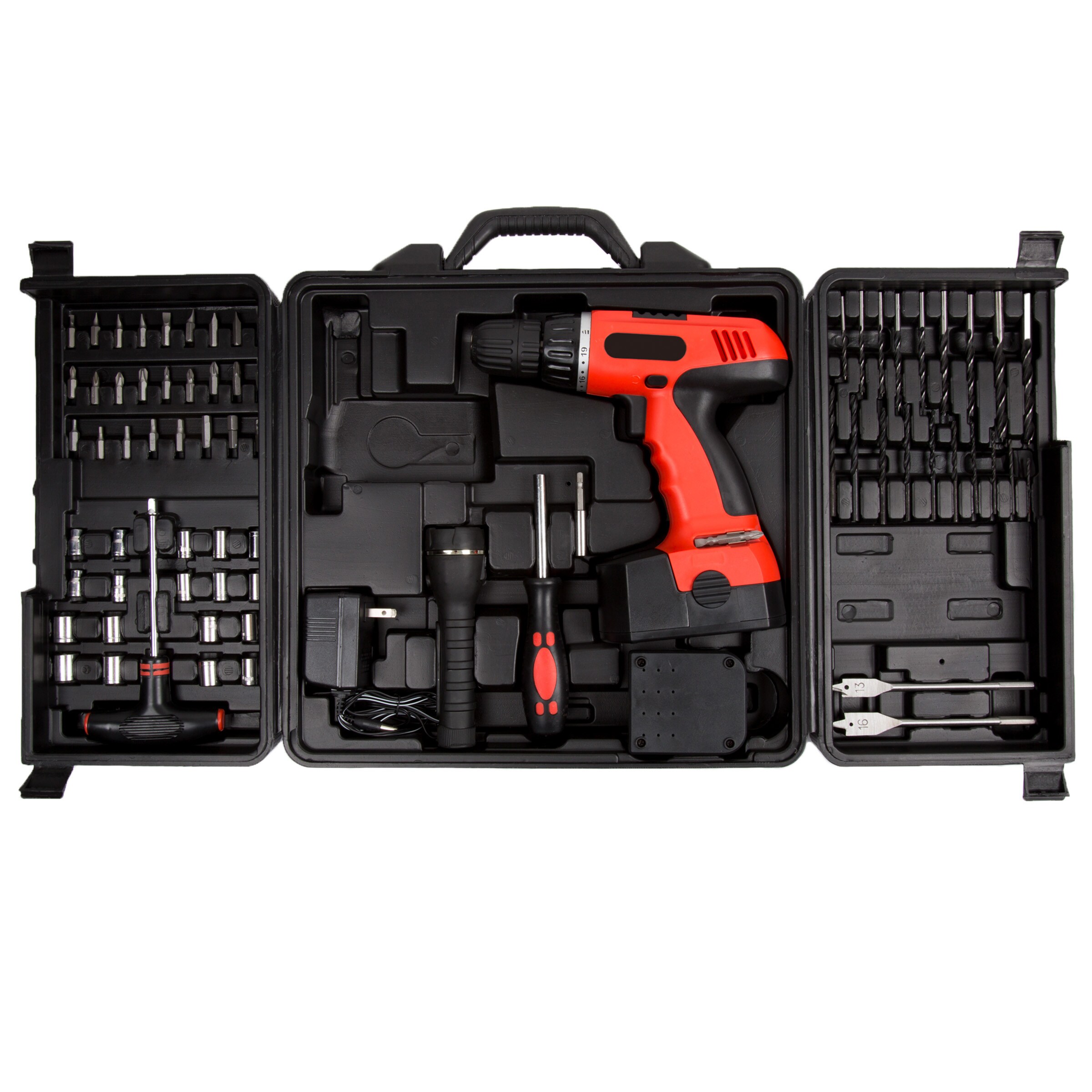 Taladro inalámbrico sin llave de 3/8 pulgadas de 18 voltios de Fleming Supply (Estuche resistente incluido) 231702NRX