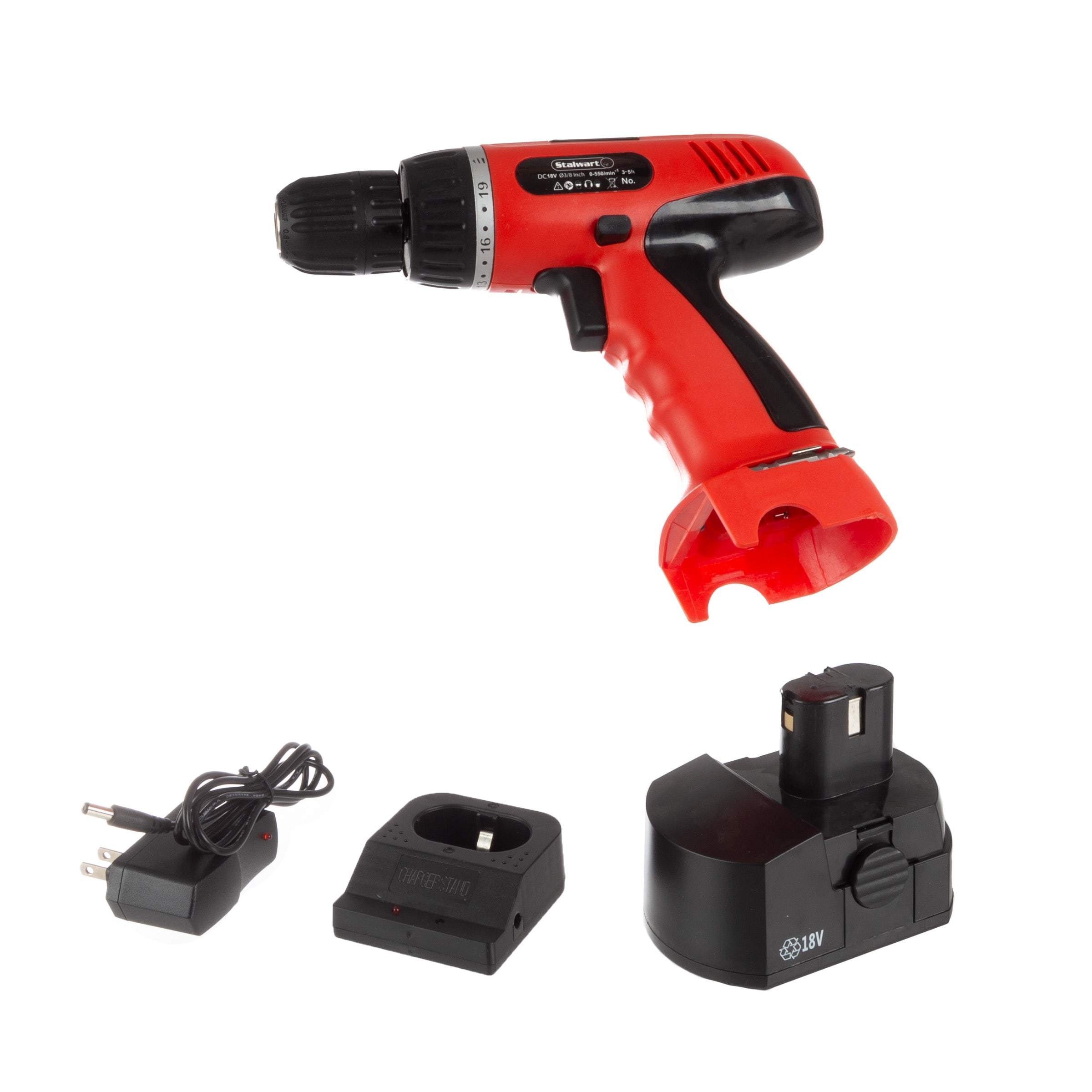 Taladro inalámbrico sin llave de 3/8 pulgadas de 18 voltios de Fleming Supply (Estuche resistente incluido) 231702NRX