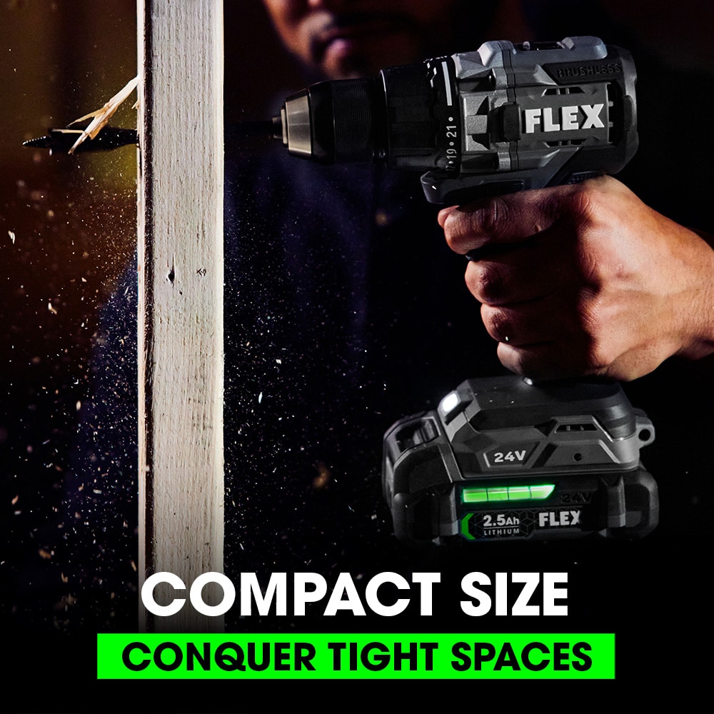 Taladro inalámbrico Brushless de 1/2 pulgadas de 24 voltios FLEX (FX1151-Z)
